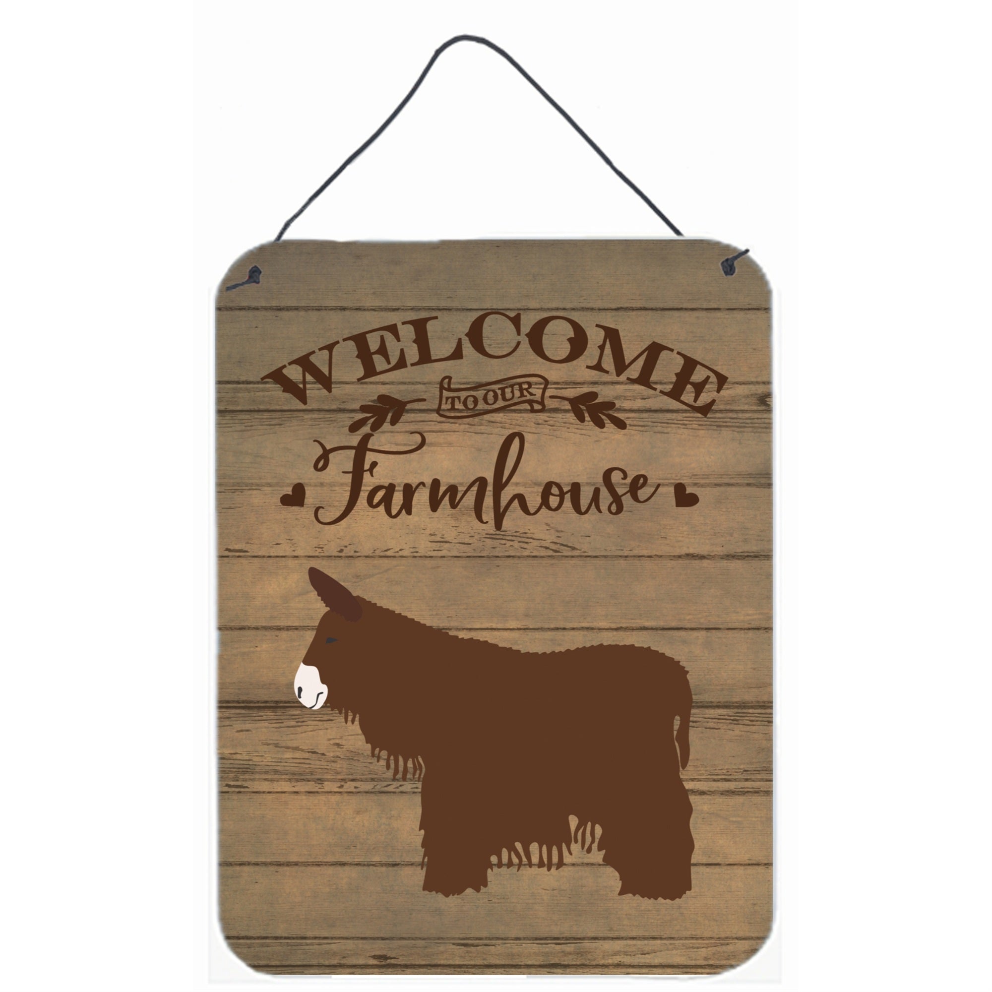 'Caroline'S Treasures Poitou Poiteuin Donkey Welcome Door Hanging Prints Wall-Decor, Multicolor''