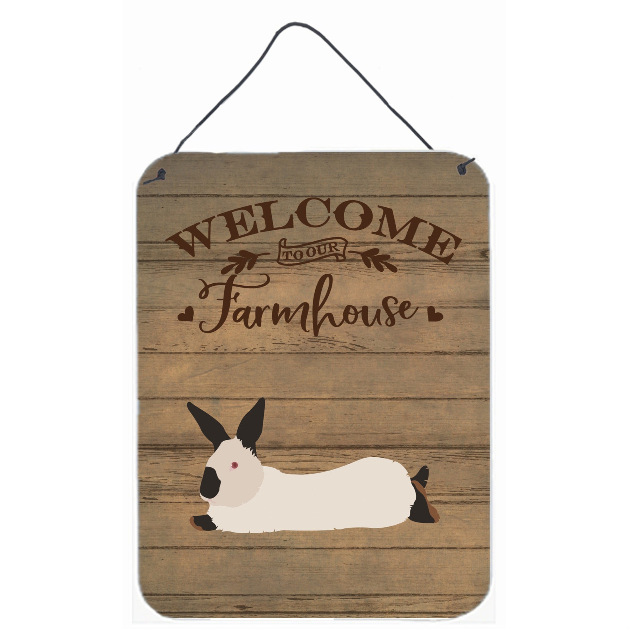 'Caroline'S Treasures California White Rabbit Welcome Door Hanging Prints Wall-Decor, Multicolor''