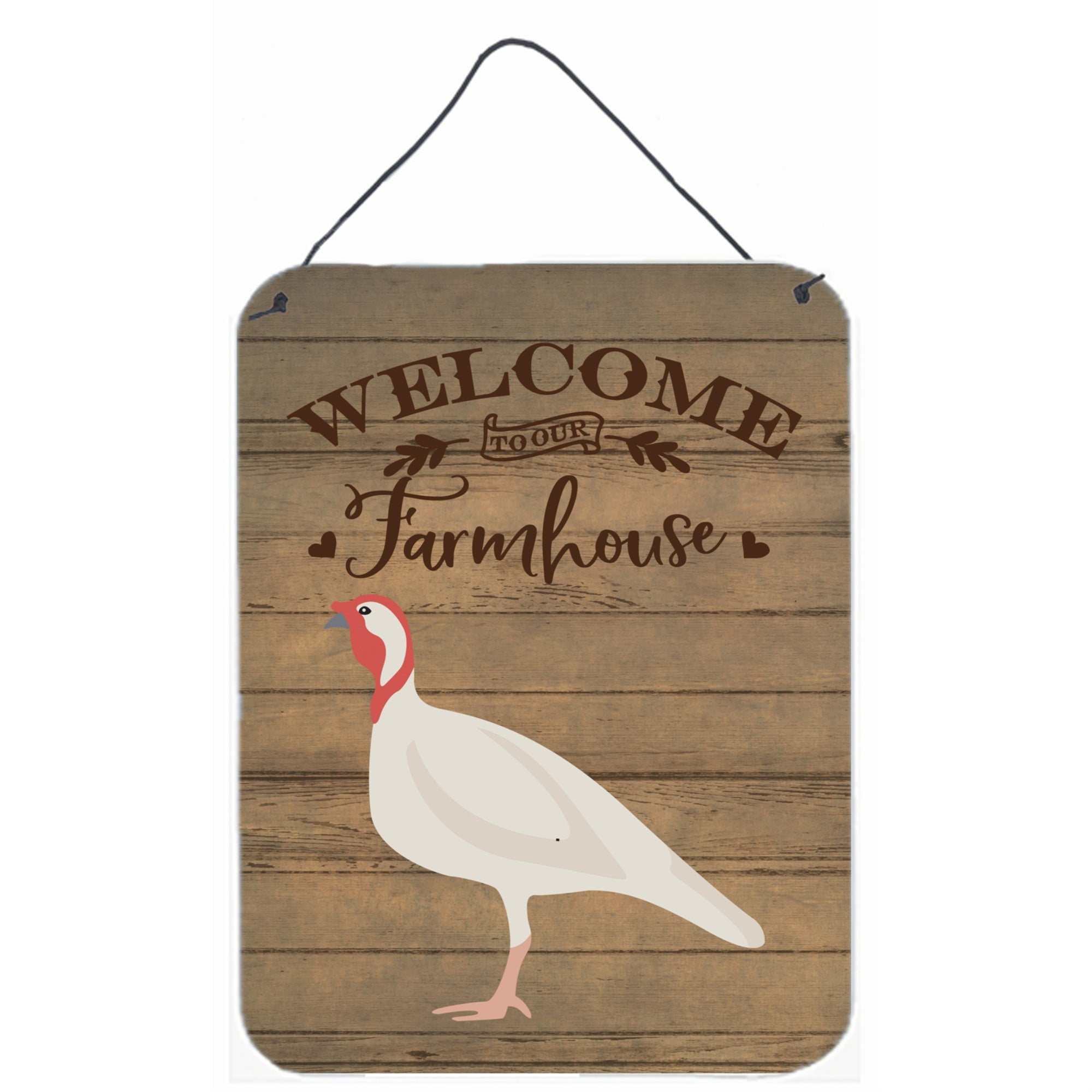 'Caroline'S Treasures Beltsville Small White Turkey Hen Welcome Door Hanging Prints Wall-Decor, Multicolor''
