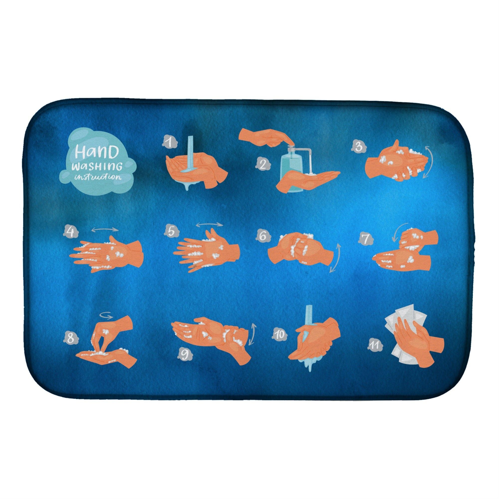 'Caroline'S Treasures Ck7314Ddm Hand Washing Instructions Dish-Drying-Mats, 14X21, Multicolor''