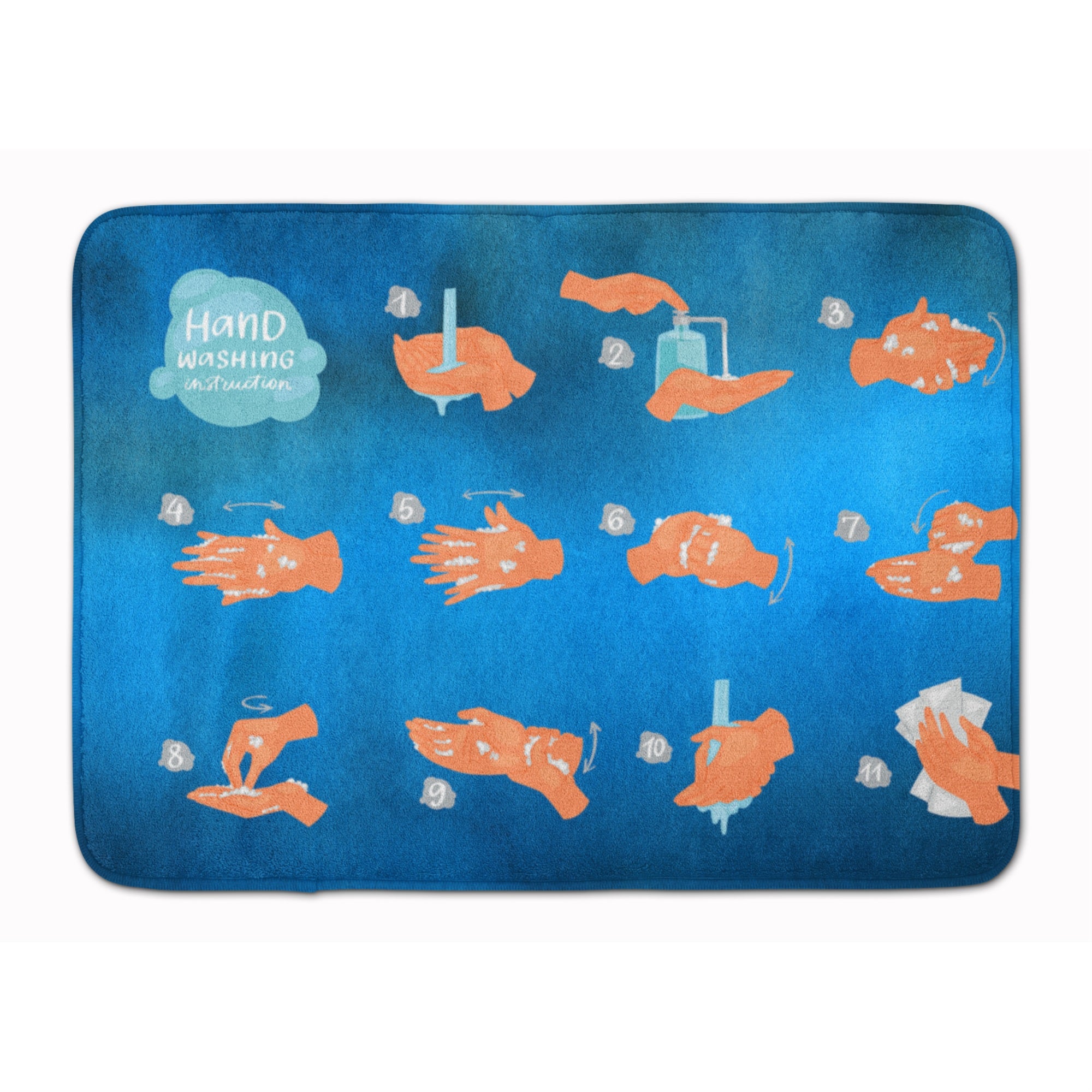 'Caroline'S Treasures Hand Washing Instructions Machine Washable Memory Foam Mat Doormats, Multicolor''