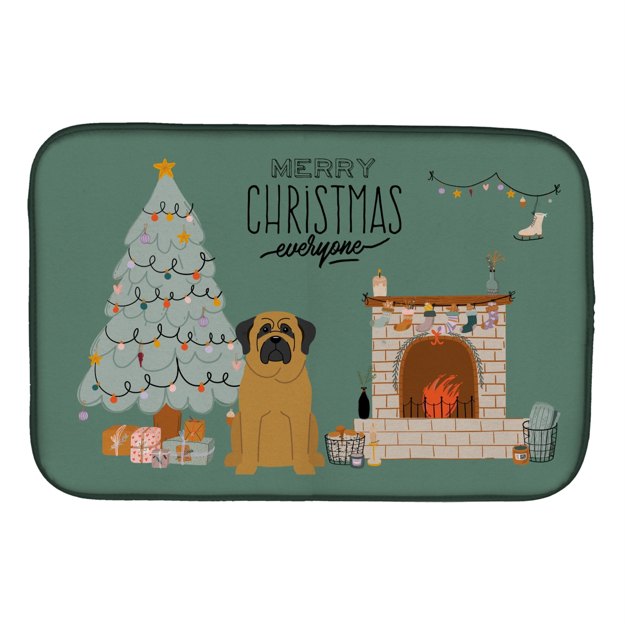 'Caroline'S Treasures Ck7581Ddm Mastiff Christmas Everyone Dish-Drying-Mats, 14 X 21, Multicolor''