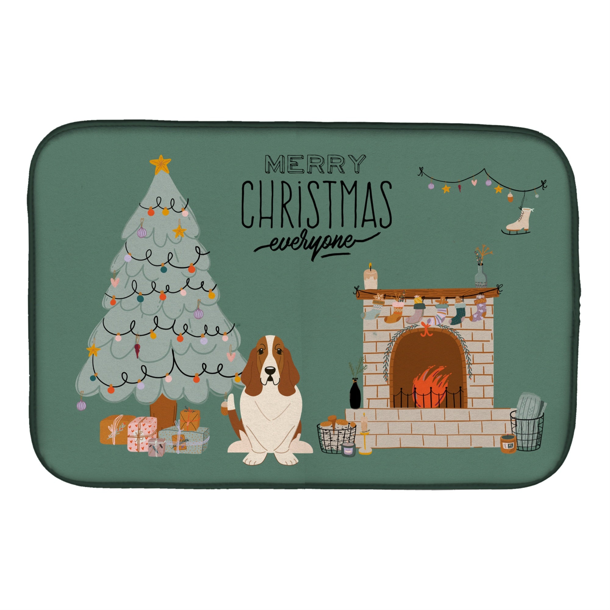 'Caroline'S Treasures Ck7584Ddm Basset Hound Christmas Everyone Dish-Drying-Mats, 14 X 21, Multicolor''