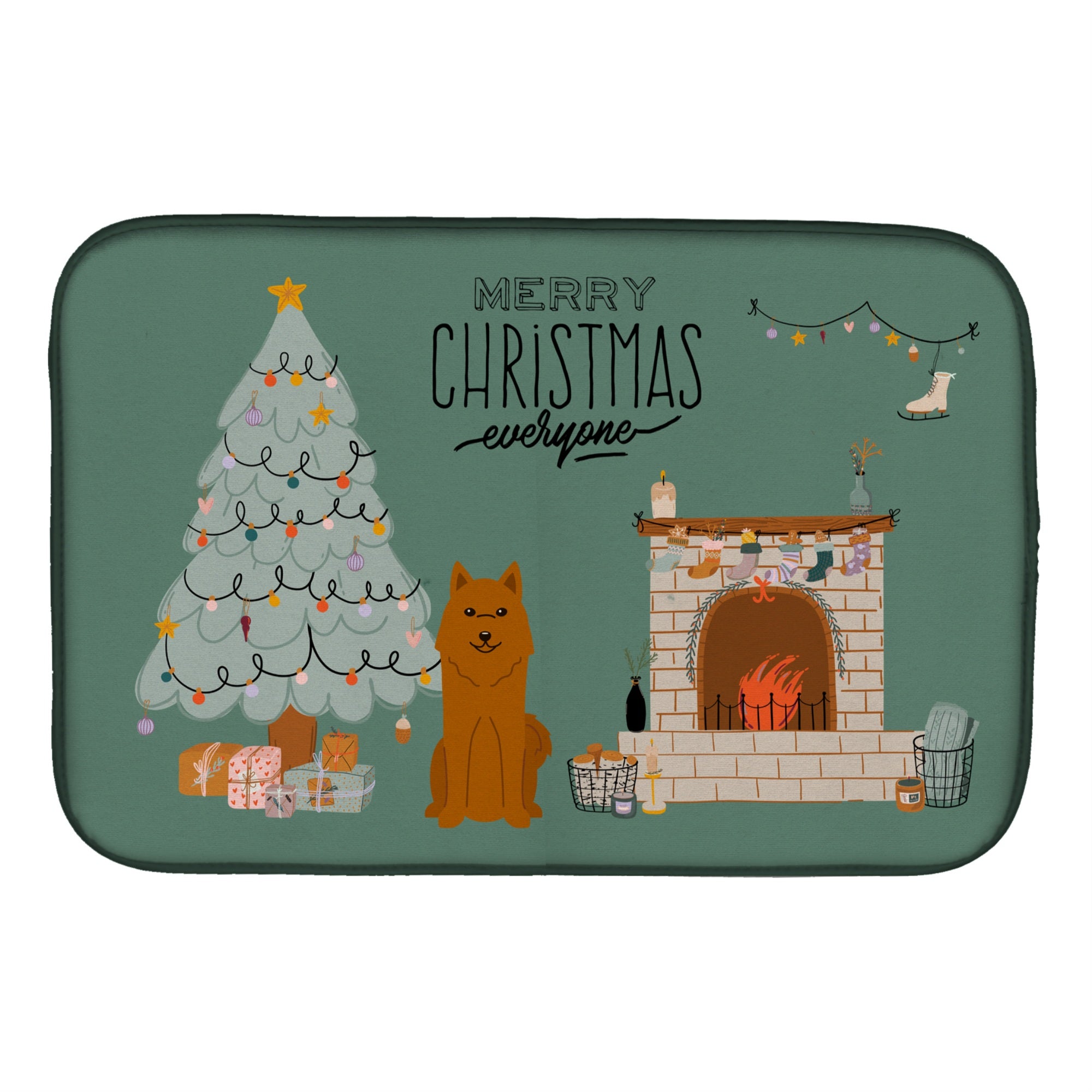 'Caroline'S Treasures Ck7585Ddm Karelian Bear Dog Christmas Everyone Dish-Drying-Mats, 14 X 21, Multicolor''