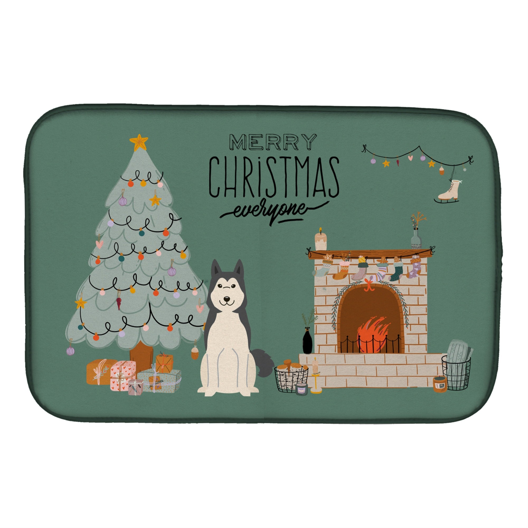 'Caroline'S Treasures West Siberian Laika Spitz Christmas Everyone Dish-Drying-Mats, 14 X 21, Multicolor''