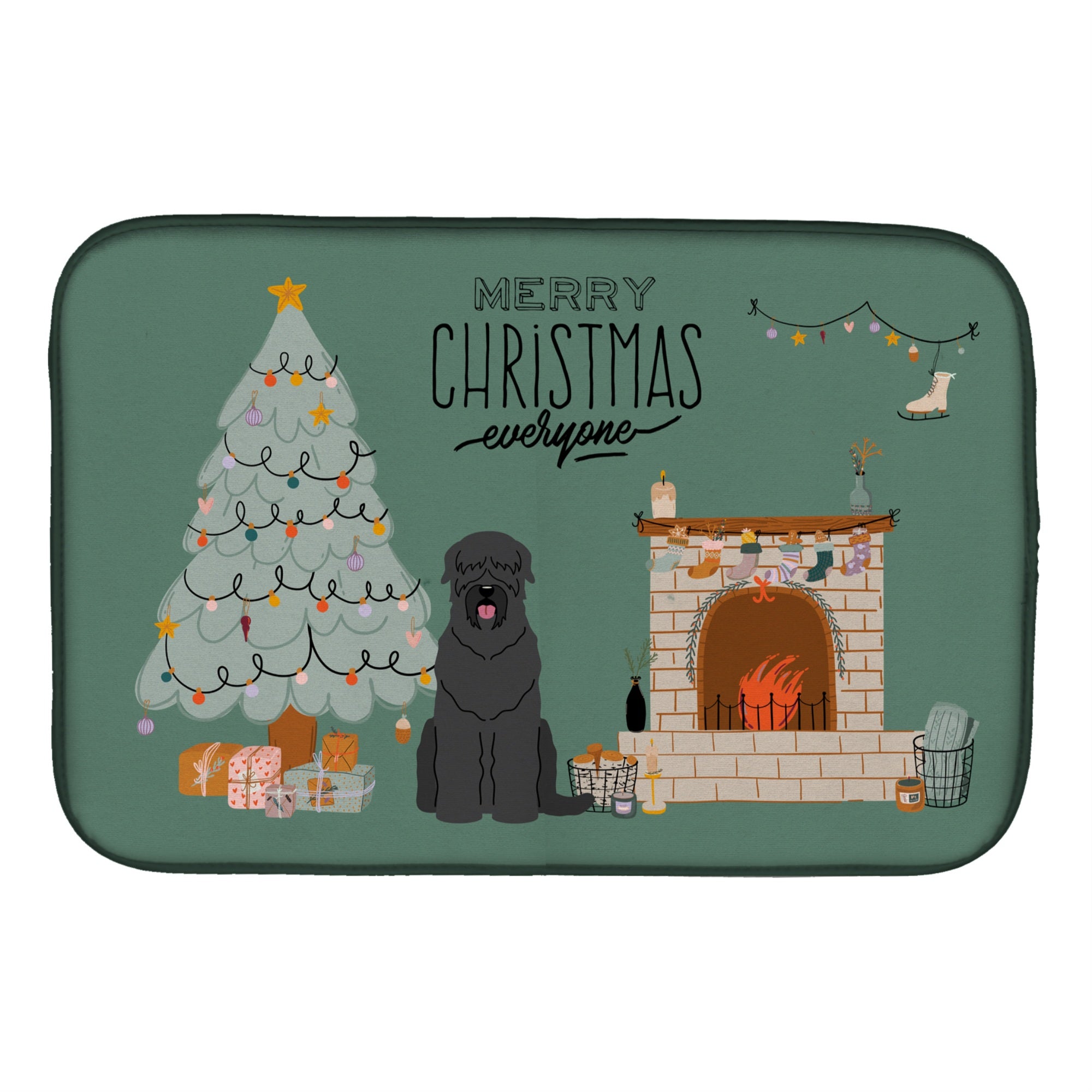'Caroline'S Treasures Black Russian Terrier Christmas Everyone Dish-Drying-Mats, 14 X 21, Multicolor''