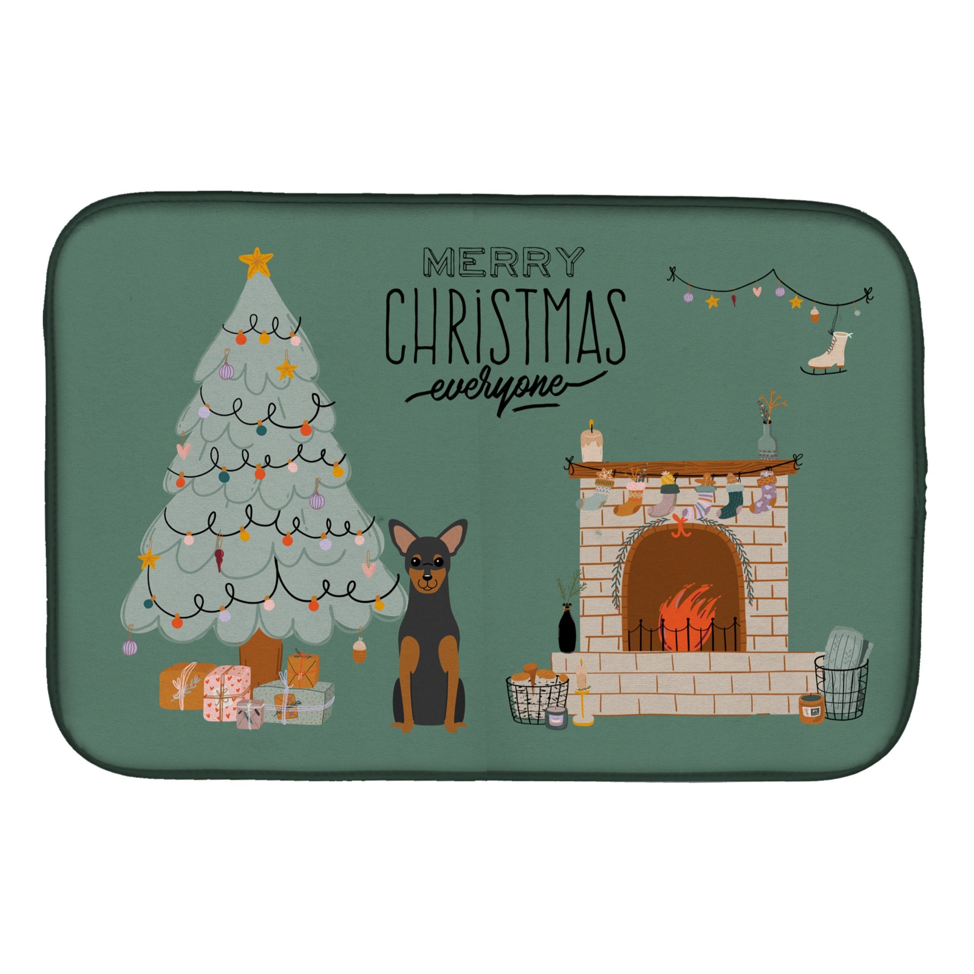 'Caroline'S Treasures Ck7591Ddm Manchester Terrier Christmas Everyone Dish-Drying-Mats, 14 X 21, Multicolor''