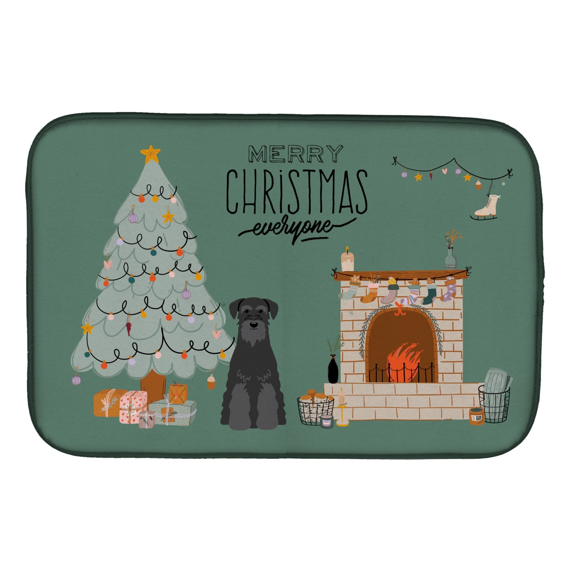 'Caroline'S Treasures Black Standard Schnauzer Christmas Everyone Dish-Drying-Mats, 14 X 21, Multicolor''