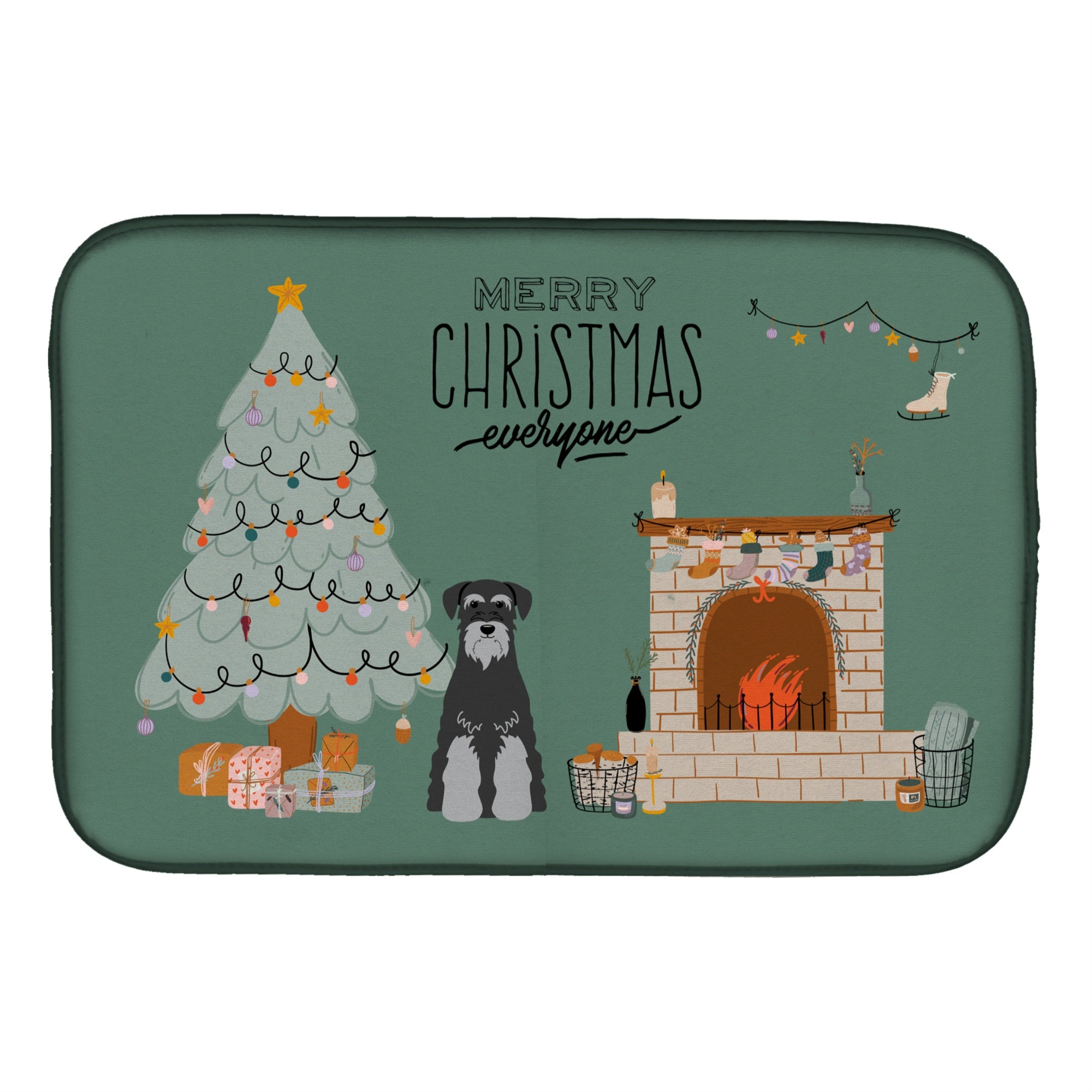 'Caroline'S Treasures Black Grey Standard Schnauzer Christmas Everyone Dish-Drying-Mats, 14 X 21, Multicolor''