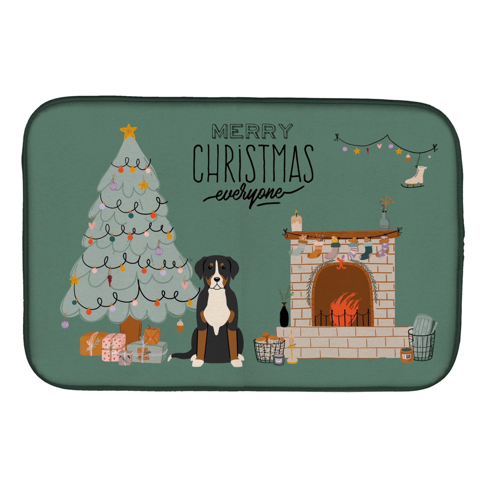 'Caroline'S Treasures Greater Swiss Mountain Dog Christmas Everyone Dish-Drying-Mats, 14 X 21, Multicolor''