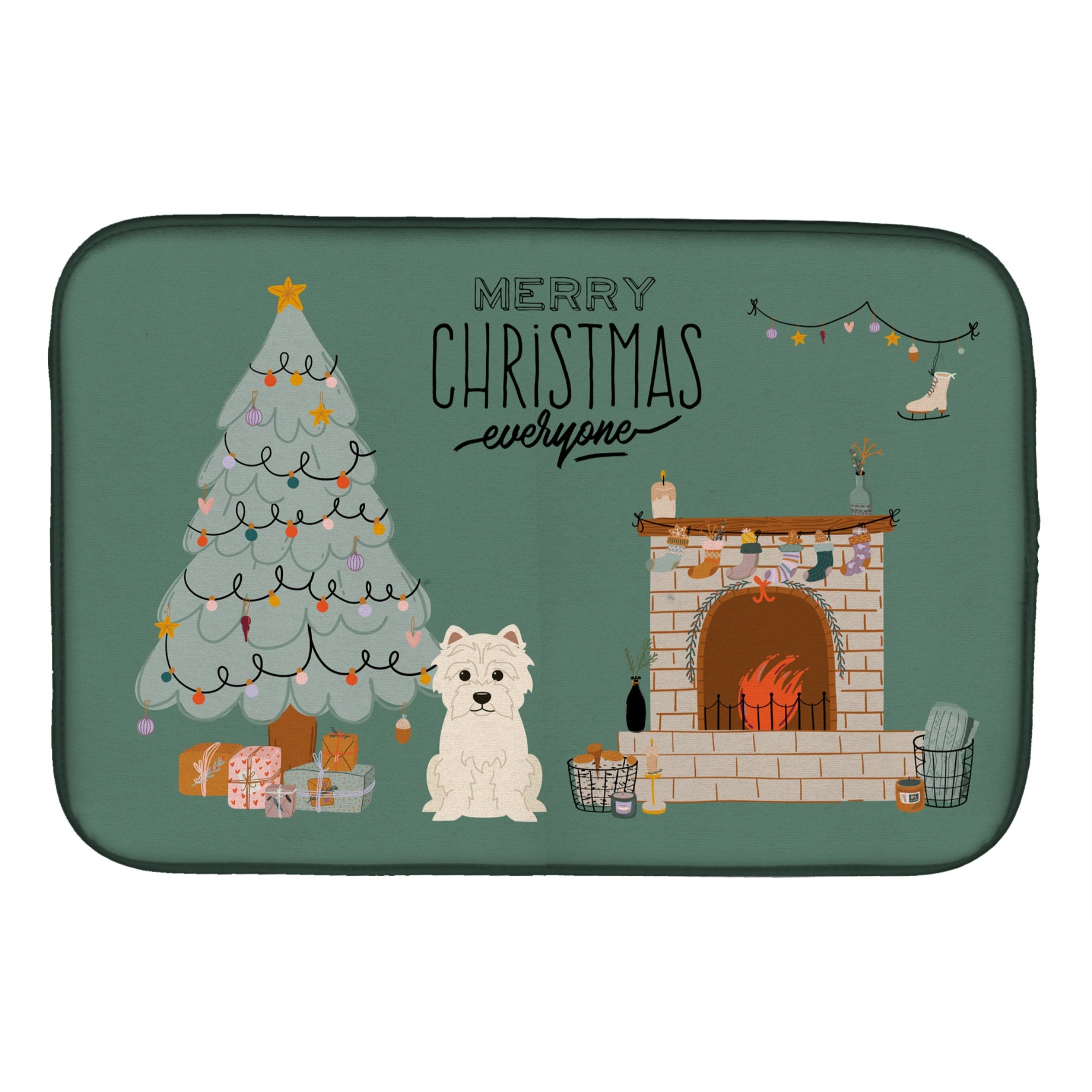 'Caroline'S Treasures Ck7605Ddm Westie Christmas Everyone Dish-Drying-Mats, 14 X 21, Multicolor''