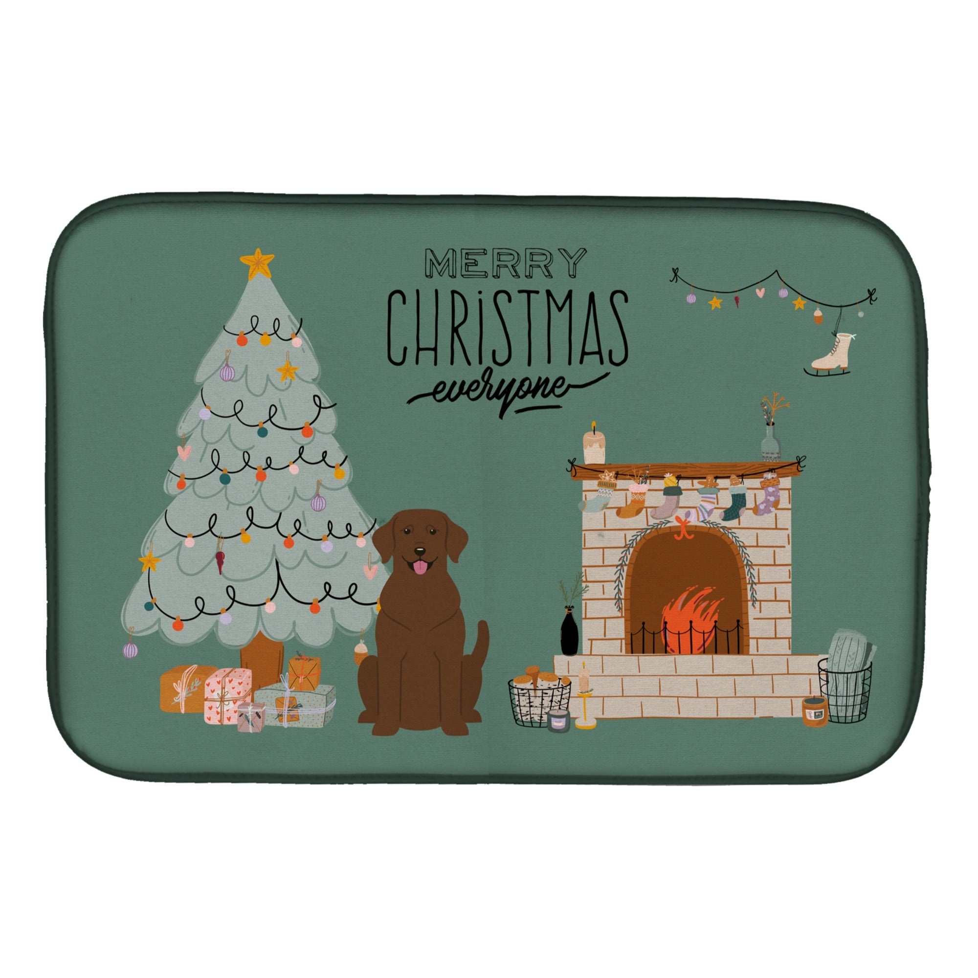 'Caroline'S Treasures Ck7619Ddm Chocolate Labrador Christmas Everyone Dish-Drying-Mats, 14 X 21, Multicolor''