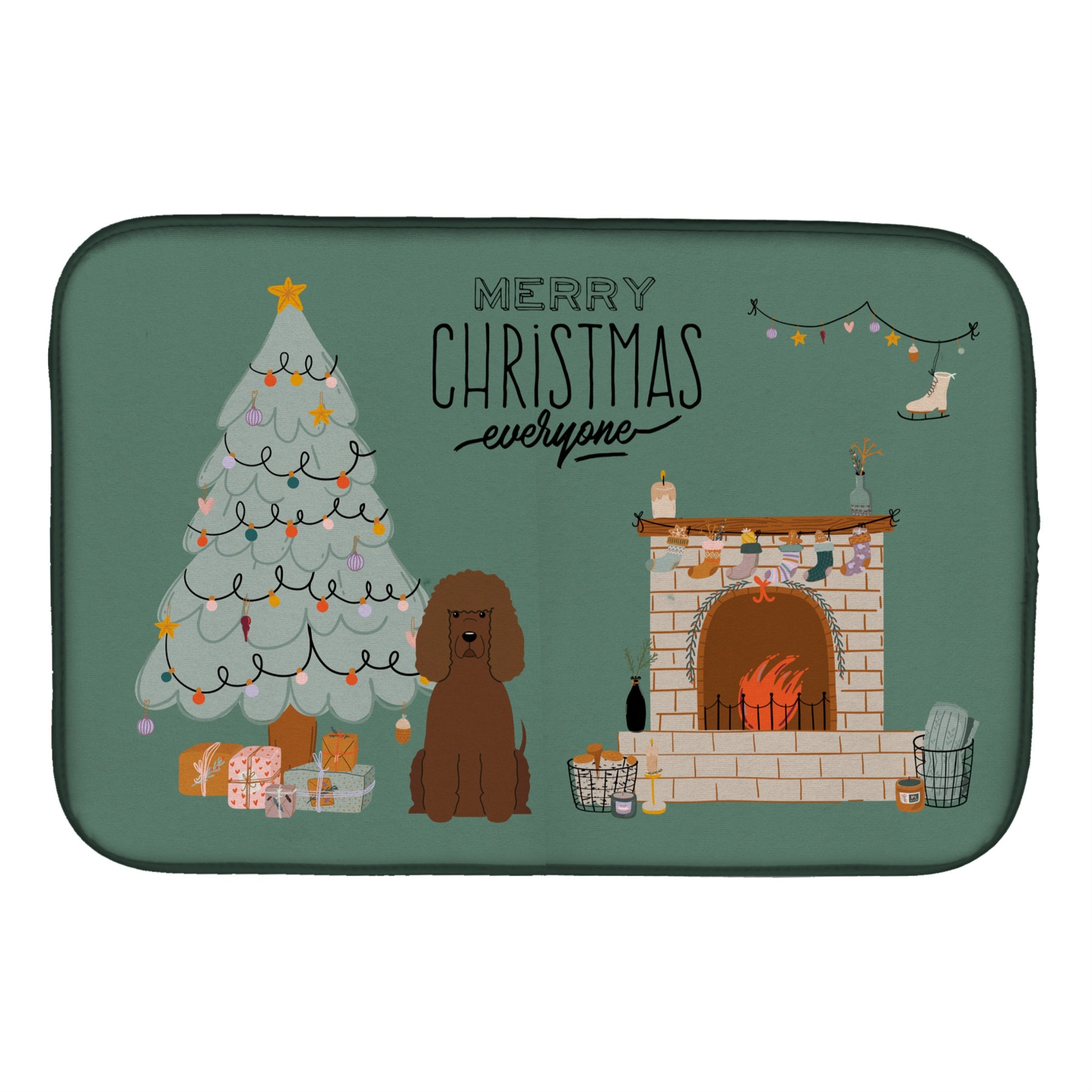 'Caroline'S Treasures Ck7626Ddm Irish Water Spaniel Christmas Everyone Dish-Drying-Mats, 14 X 21, Multicolor''