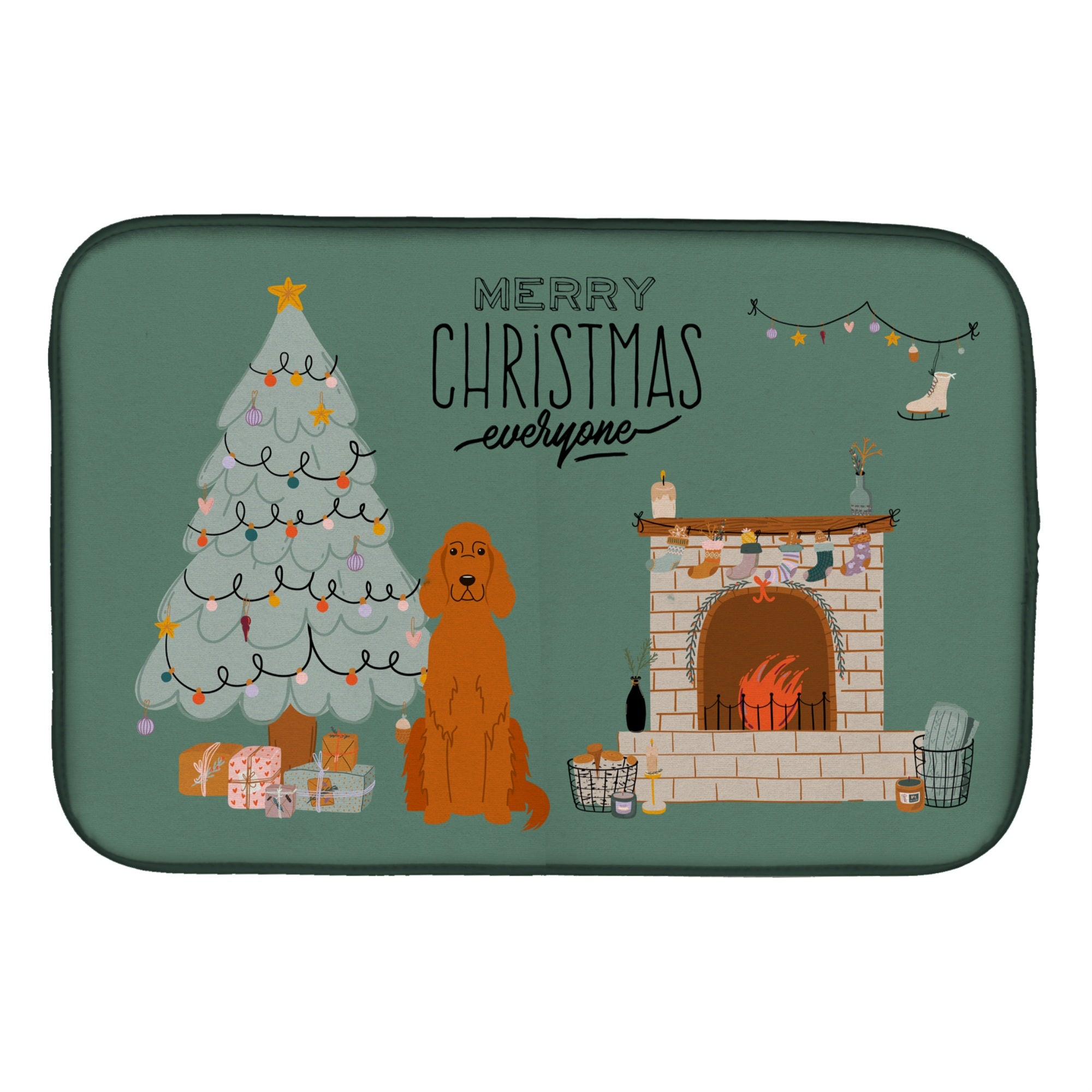 'Caroline'S Treasures Ck7627Ddm Irish Setter Christmas Everyone Dish-Drying-Mats, 14 X 21, Multicolor''