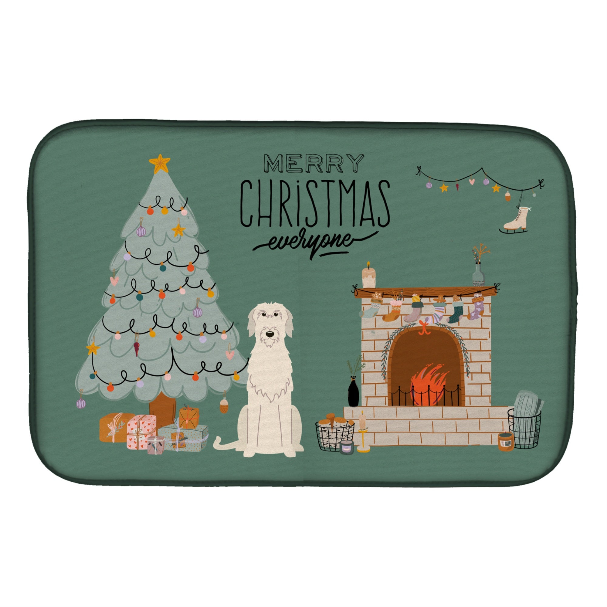 'Caroline'S Treasures Ck7628Ddm Irish Wolfhound Christmas Everyone Dish-Drying-Mats, 14 X 21, Multicolor''