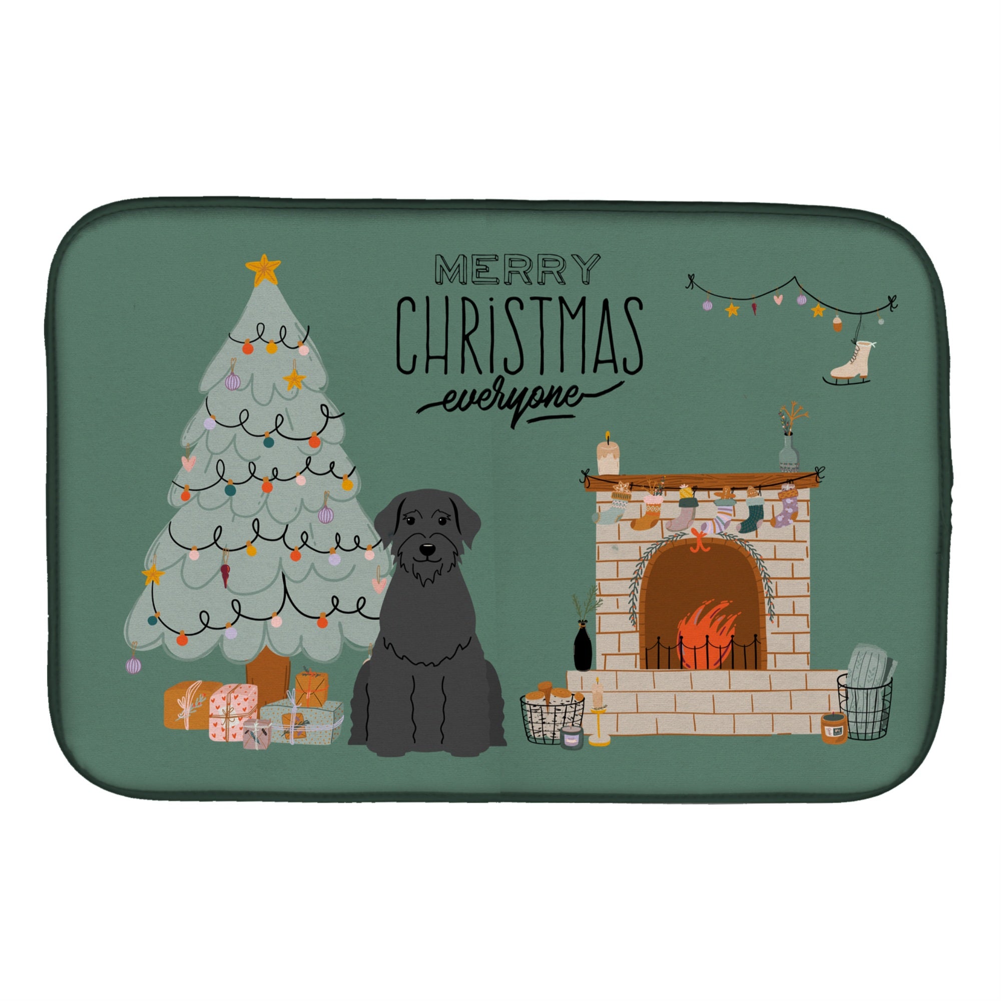 'Caroline'S Treasures Ck7629Ddm Giant Schnauzer Christmas Everyone Dish-Drying-Mats, 14 X 21, Multicolor''