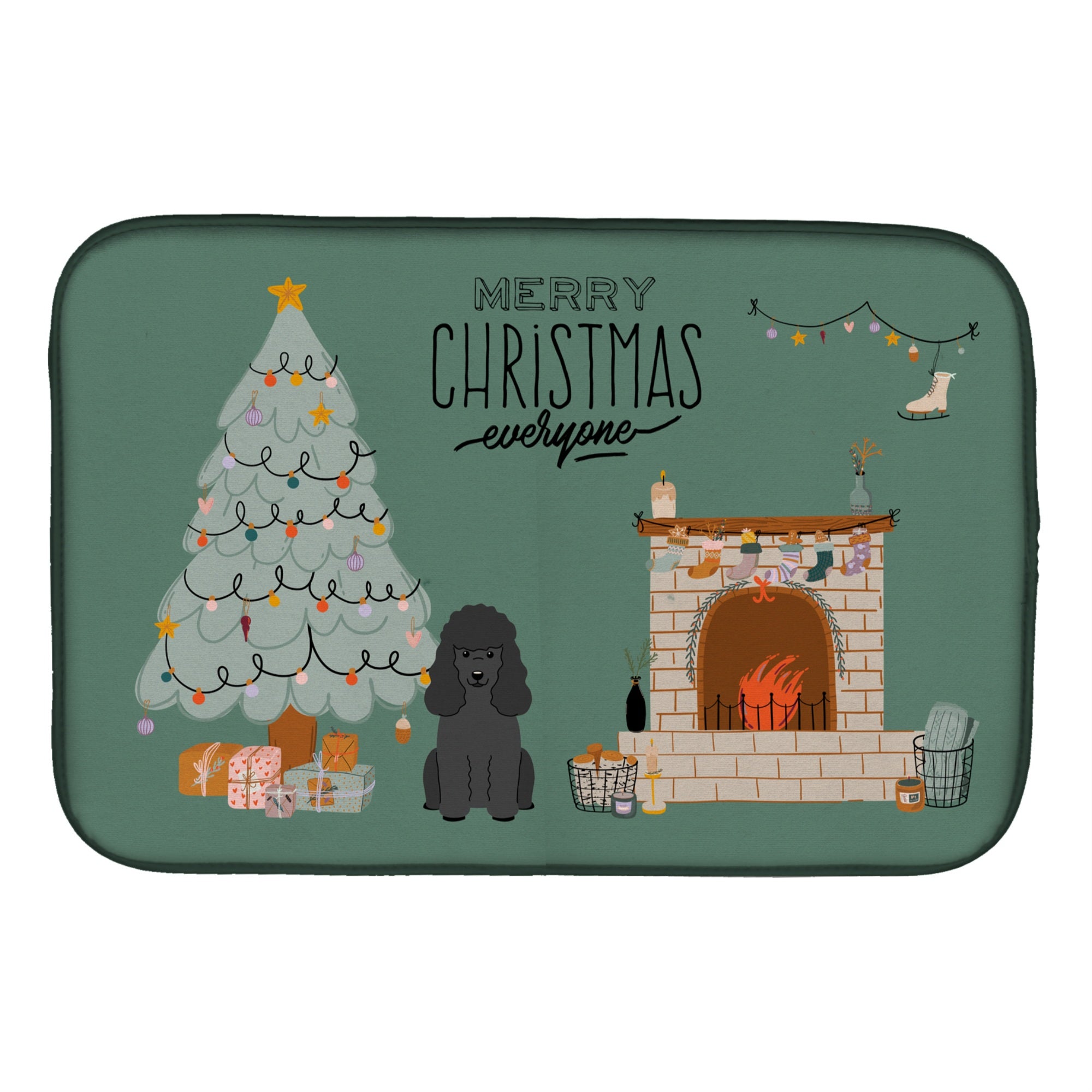 'Caroline'S Treasures Ck7634Ddm Black Poodle Christmas Everyone Dish-Drying-Mats, 14 X 21, Multicolor''