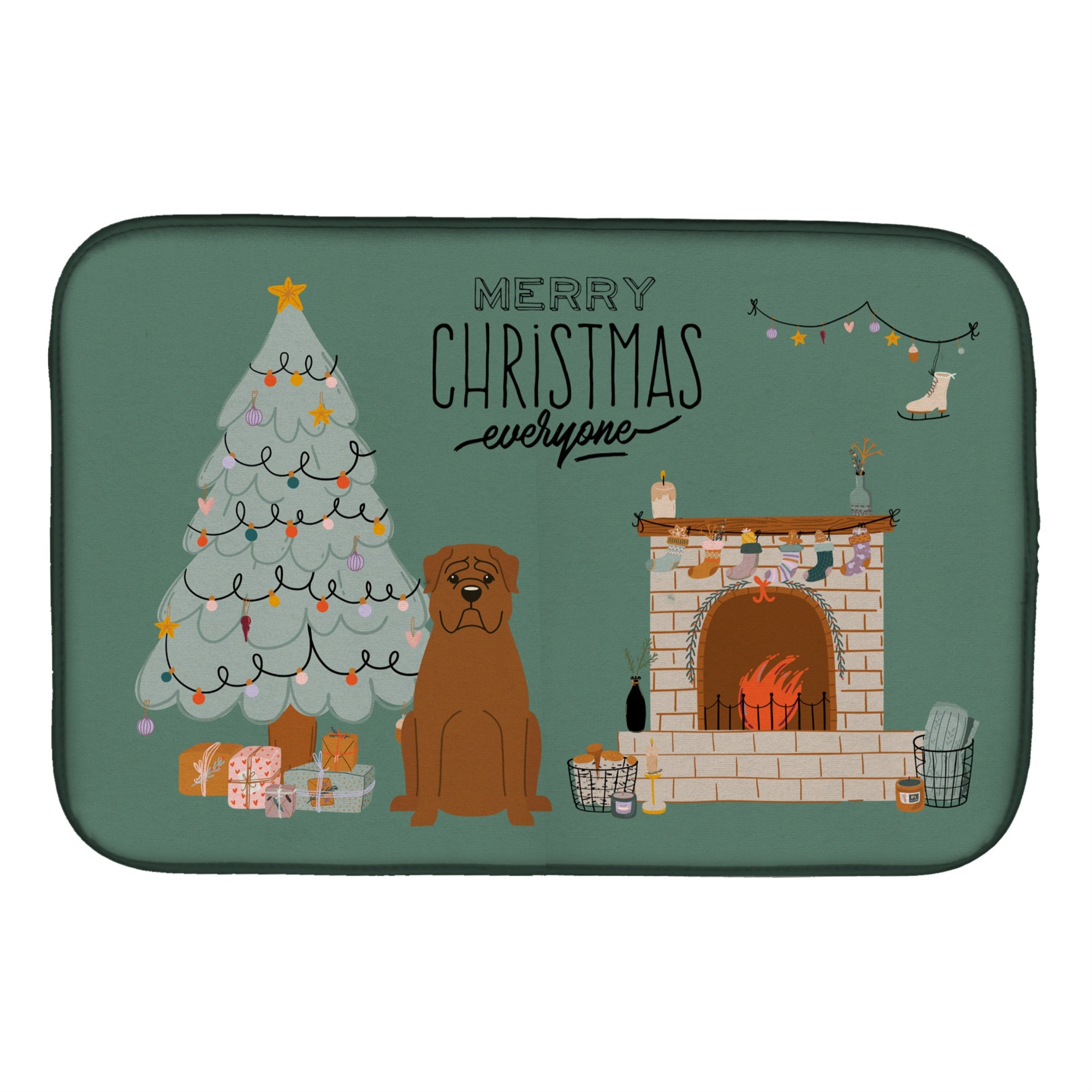 'Caroline'S Treasures Ck7636Ddm Dogue De Bourdeaux Christmas Everyone Dish-Drying-Mats, 14 X 21, Multicolor''