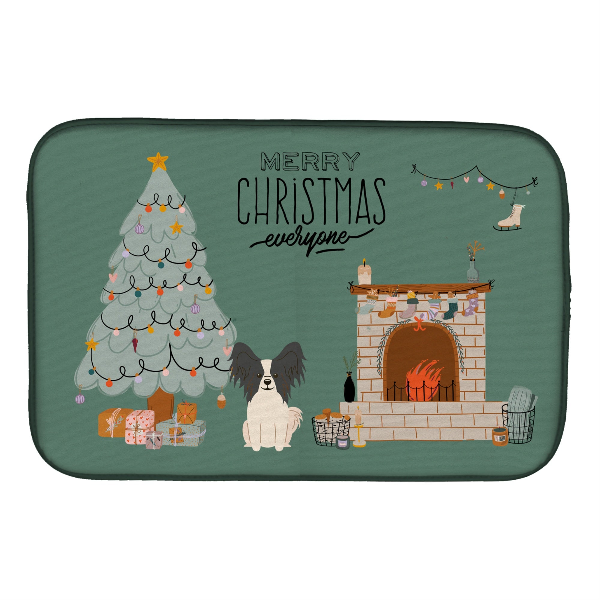 'Caroline'S Treasures Black White Papillon Christmas Everyone Dish-Drying-Mats, 14 X 21, Multicolor''