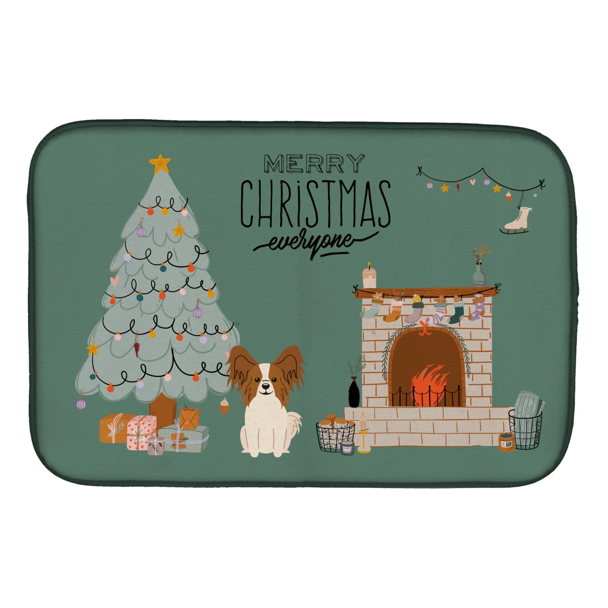 'Caroline'S Treasures Ck7641Ddm Red White Papillon Christmas Everyone Dish-Drying-Mats, 14 X 21, Multicolor''