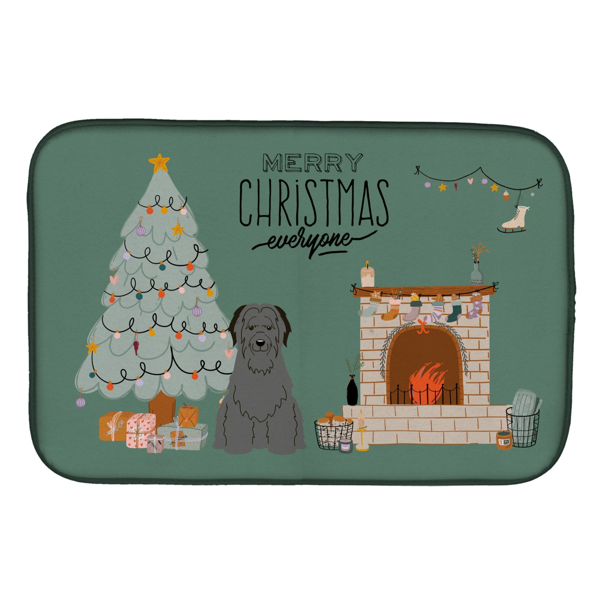 'Caroline'S Treasures Ck7644Ddm Black Briard Christmas Everyone Dish-Drying-Mats, 14 X 21, Multicolor''
