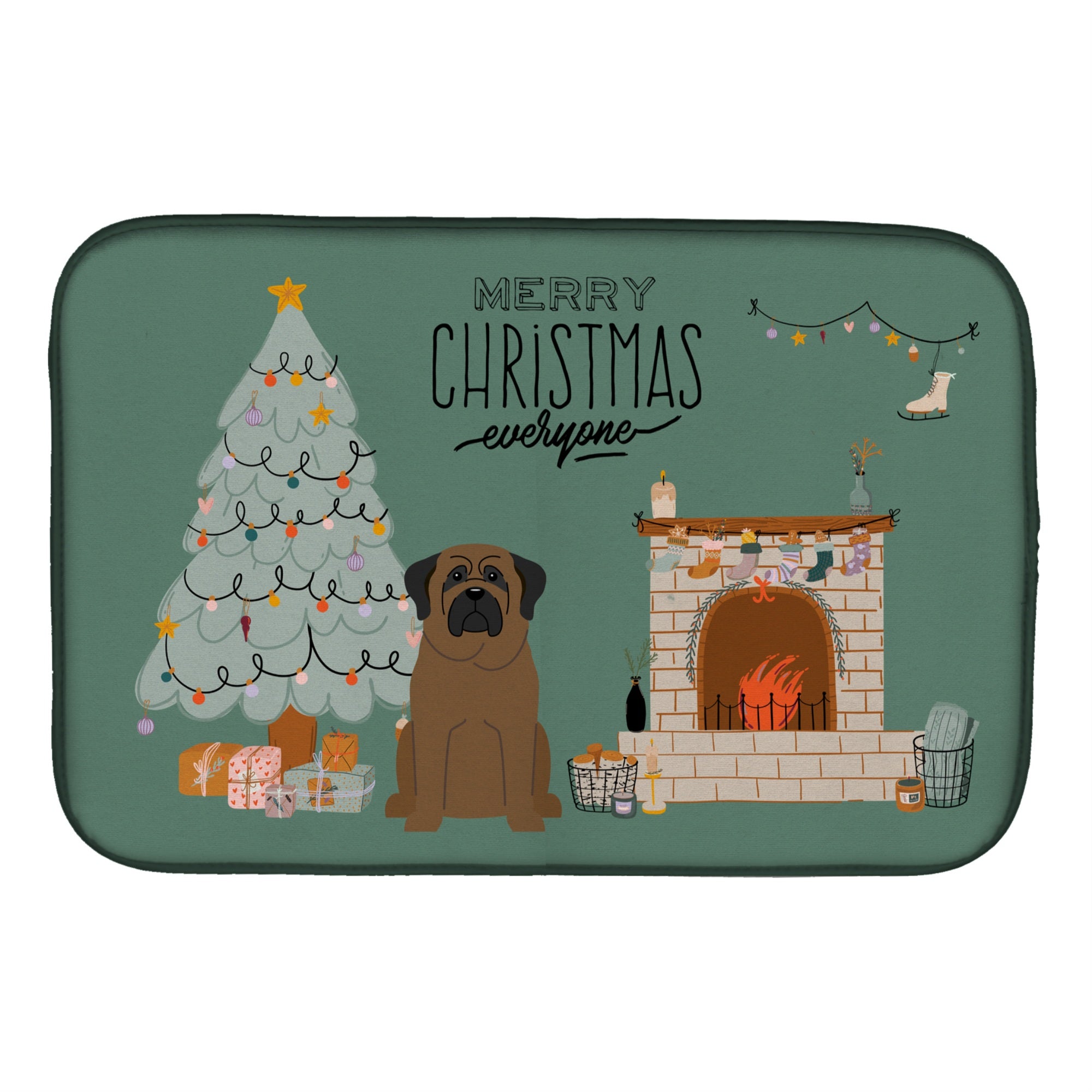 'Caroline'S Treasures Ck7647Ddm Bullmastiff Christmas Everyone Dish-Drying-Mats, 14 X 21, Multicolor''