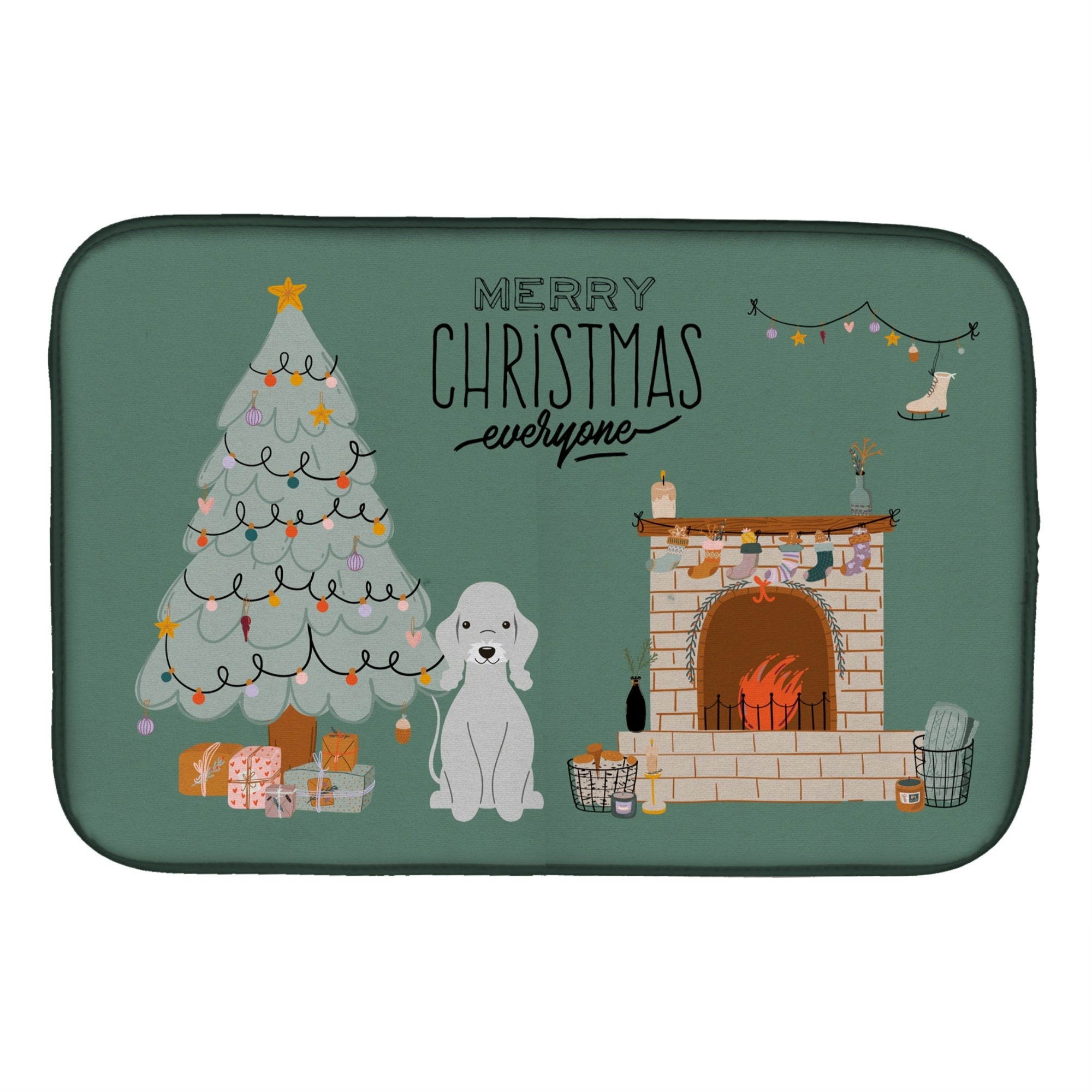'Caroline'S Treasures Blue Bedlington Terrier Christmas Everyone Dish-Drying-Mats, 14 X 21, Multicolor''