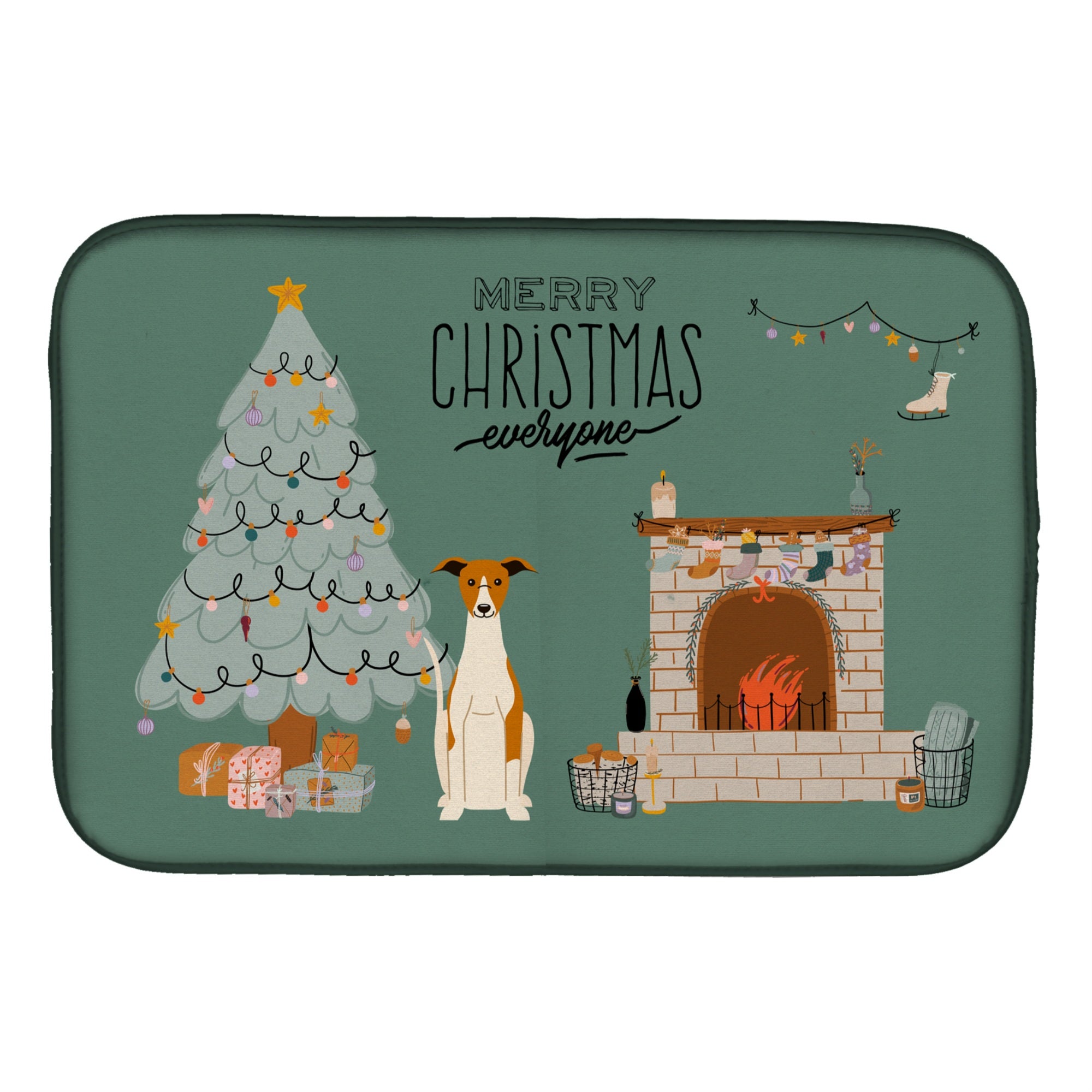 'Caroline'S Treasures Ck7662Ddm Whippet Christmas Everyone Dish-Drying-Mats, 14 X 21, Multicolor''