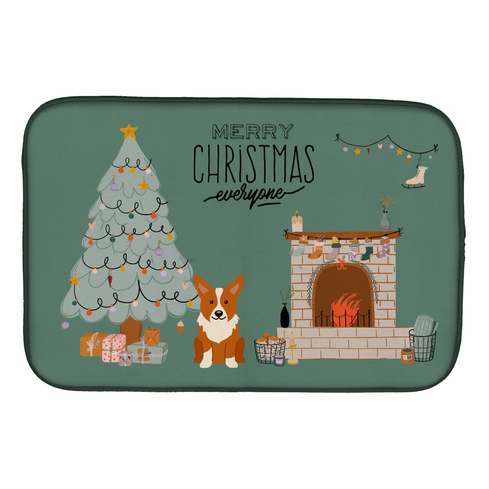 'Caroline'S Treasures Ck7663Ddm Corgi Christmas Everyone Dish-Drying-Mats, 14 X 21, Multicolor''