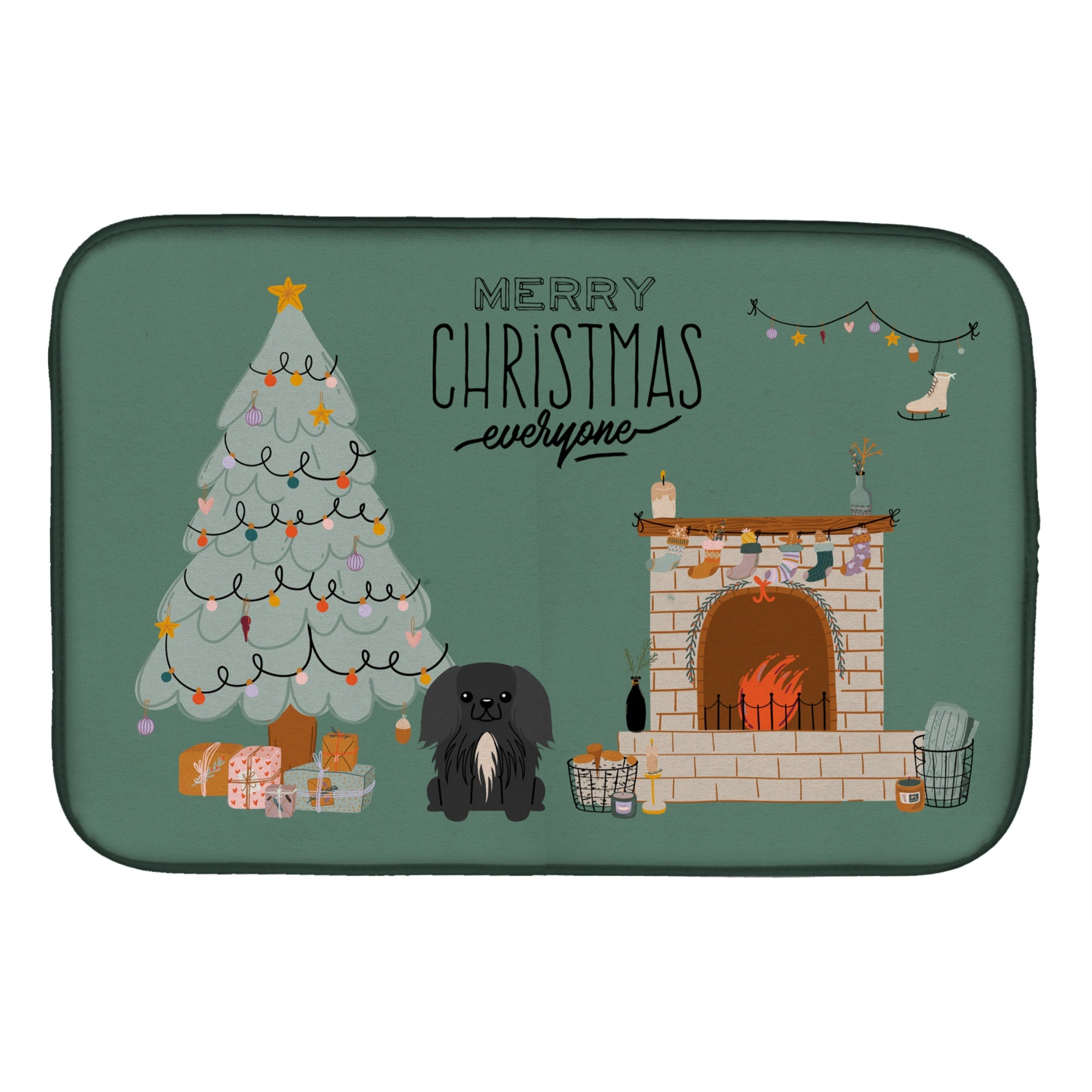 'Caroline'S Treasures Ck7670Ddm Black Pekingese Christmas Everyone Dish-Drying-Mats, 14 X 21, Multicolor''