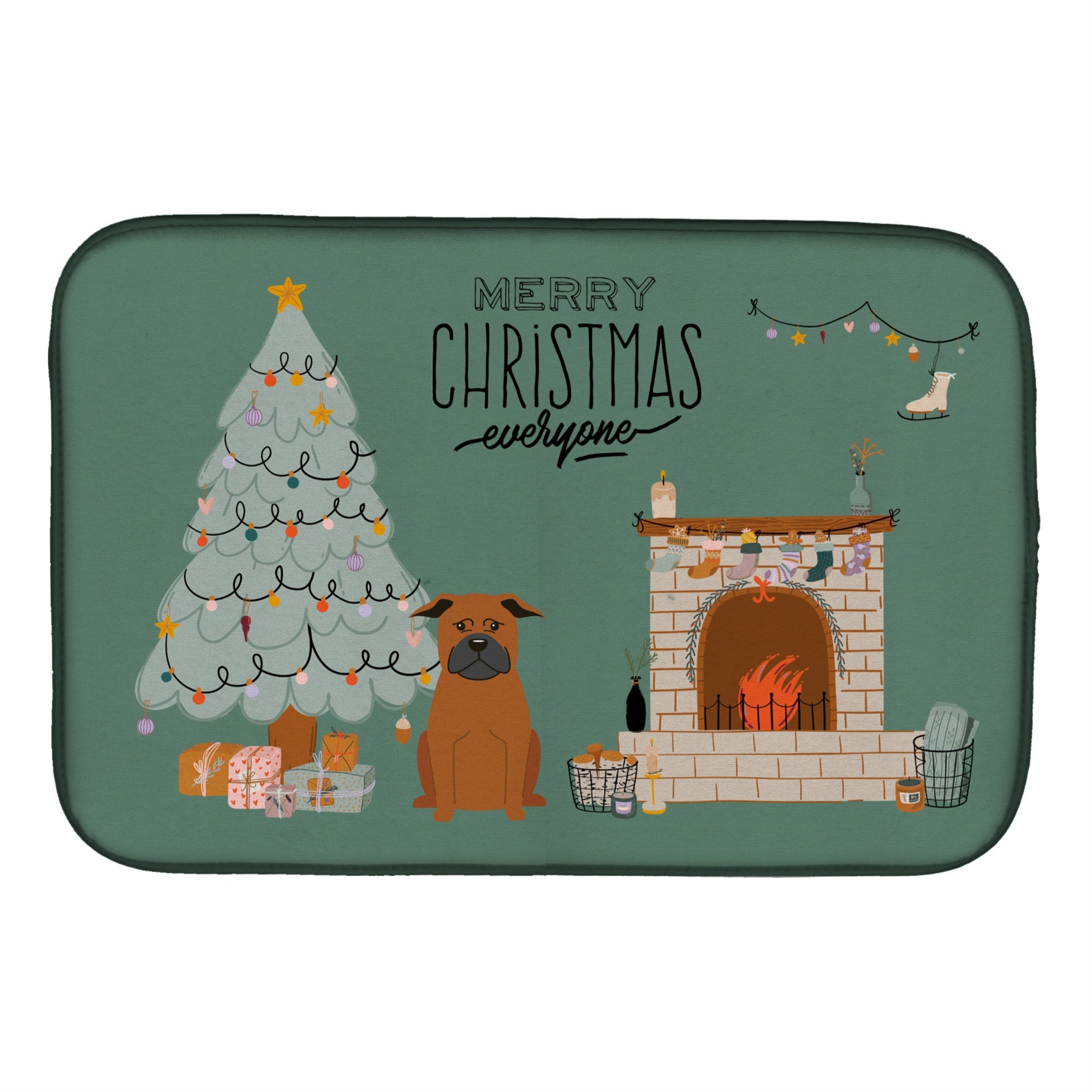 'Caroline'S Treasures Chinese Chongqing Dog Christmas Everyone Dish-Drying-Mats, 14 X 21, Multicolor''