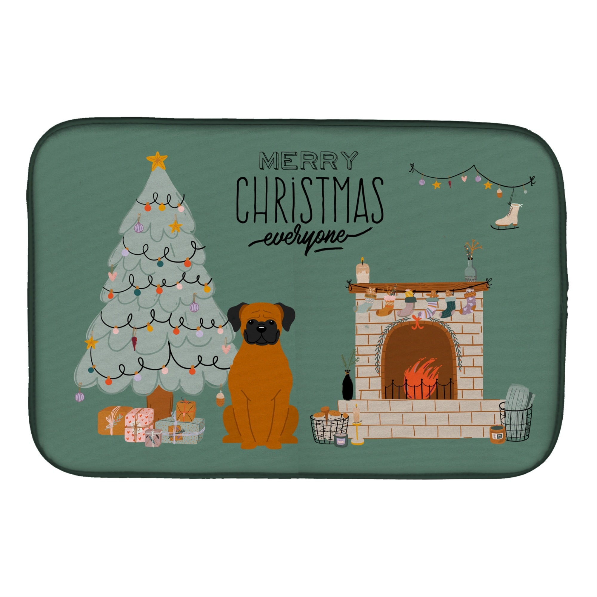 'Caroline'S Treasures Ck7678Ddm Fawn Boxer Christmas Everyone Dish-Drying-Mats, 14 X 21, Multicolor''