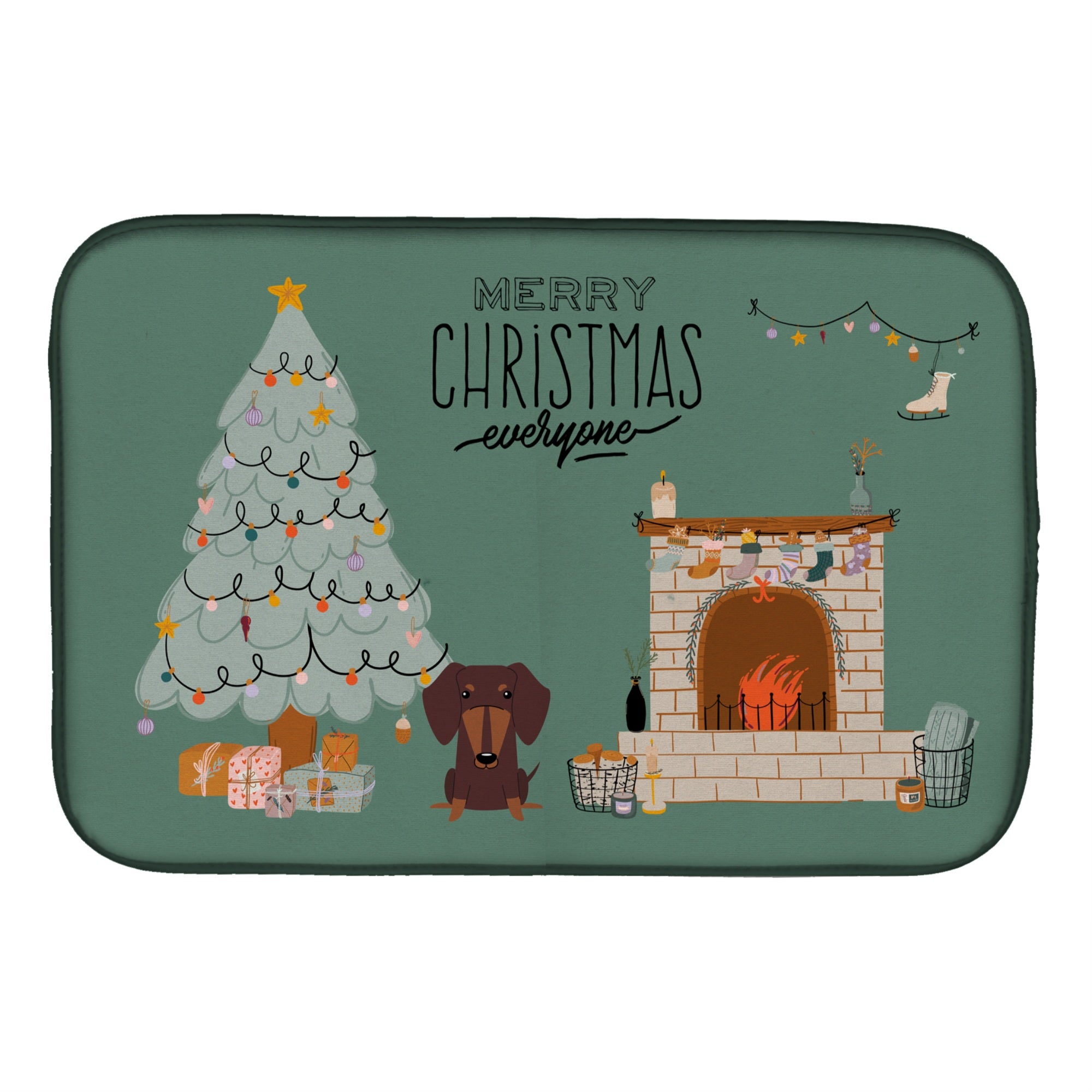 'Caroline'S Treasures Ck7694Ddm Chocolate Dachshund Christmas Everyone Dish-Drying-Mats, 14 X 21, Multicolor''