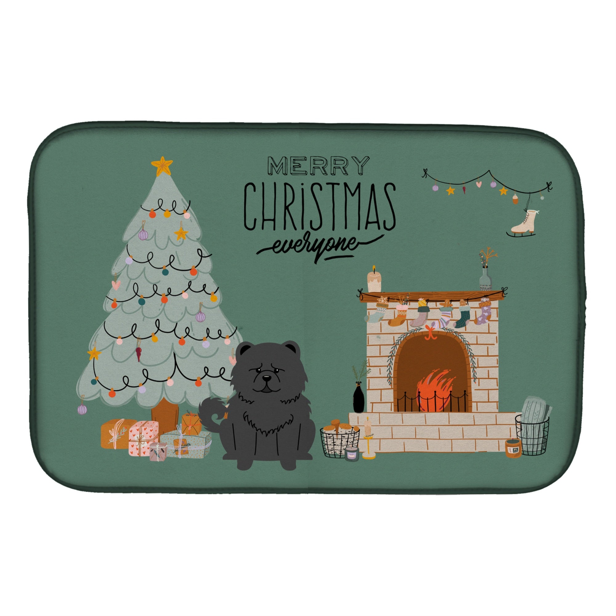 'Caroline'S Treasures Ck7706Ddm Black Chow Christmas Everyone Dish-Drying-Mats, 14 X 21, Multicolor''