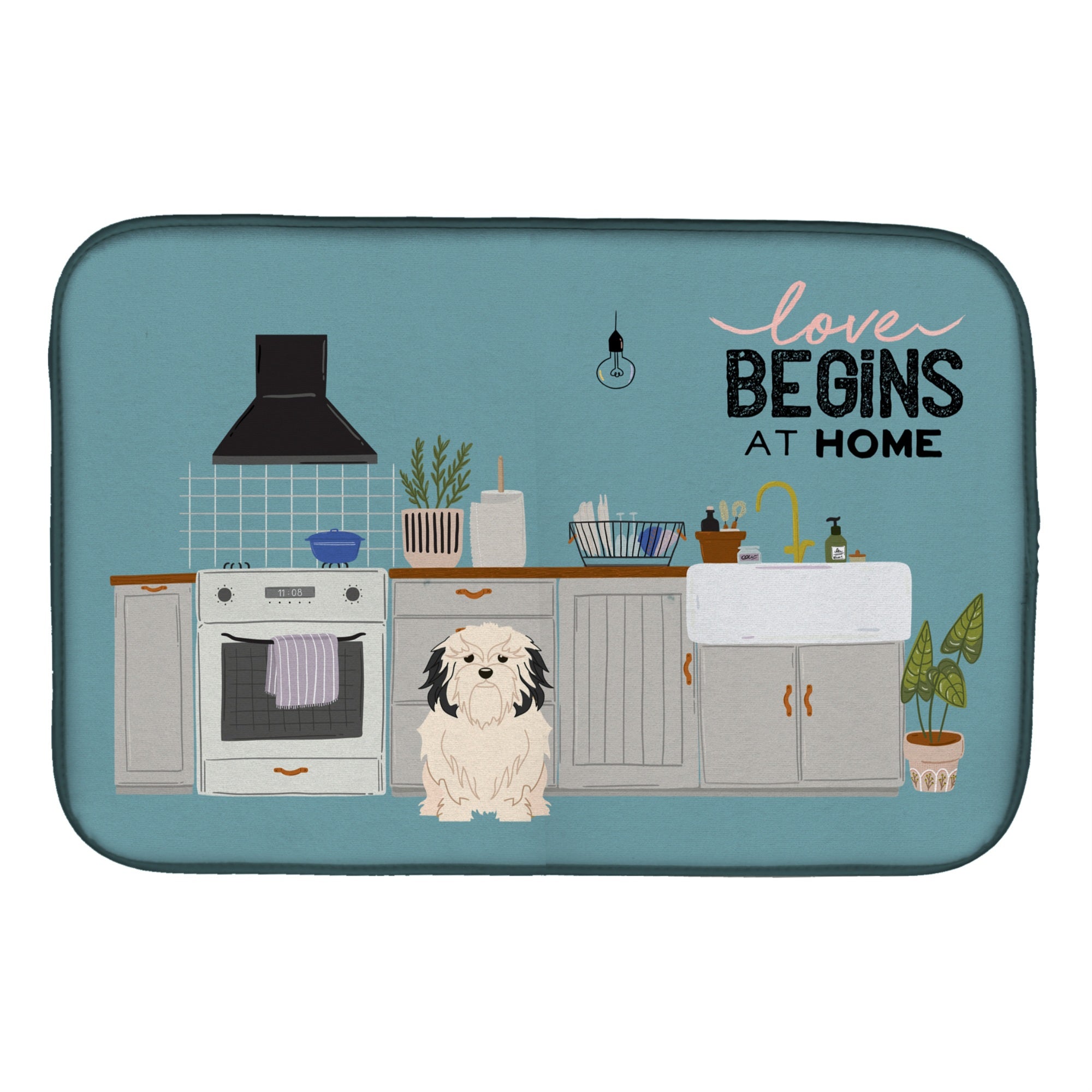 'Caroline'S Treasures Ck7723Ddm Lowchen Kitchen Scene Dish-Drying-Mats, 14 X 21, Multicolor''