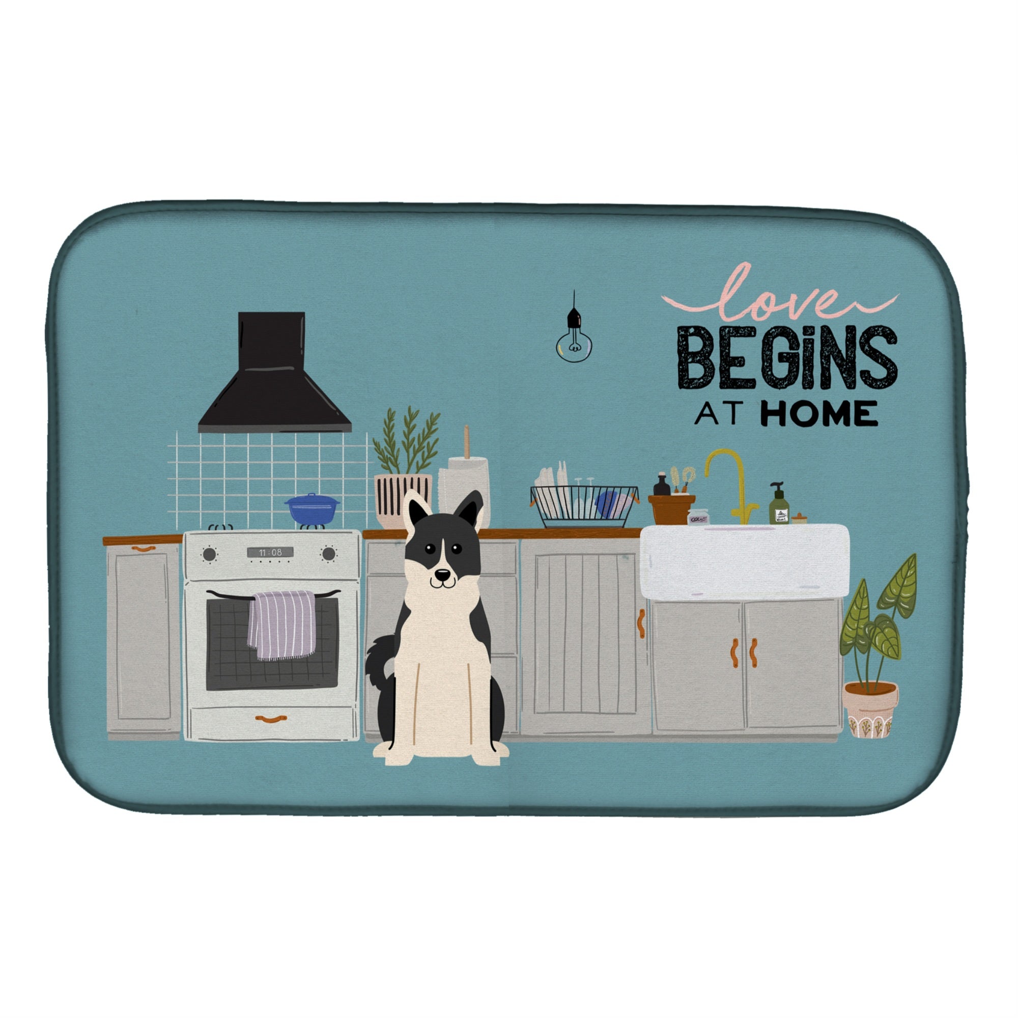 'Caroline'S Treasures Russo-European Laika Spitz Kitchen Scene Dish-Drying-Mats, 14 X 21, Multicolor''