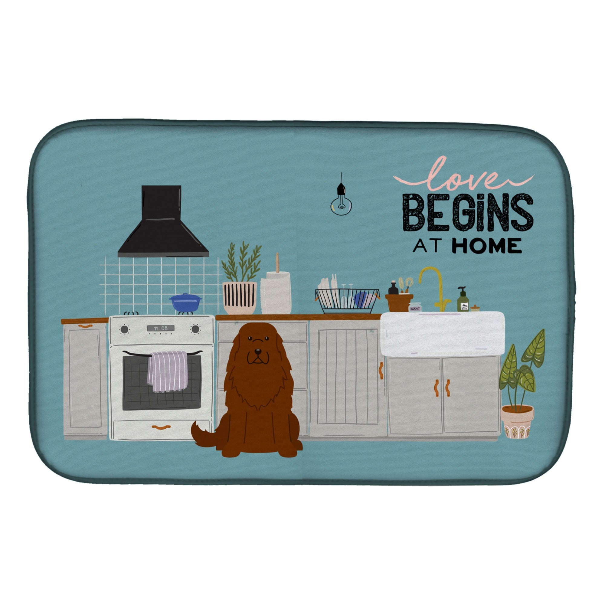 'Caroline'S Treasures Ck7754Ddm Caucasian Shepherd Dog Kitchen Scene Dish-Drying-Mats, 14 X 21, Multicolor''