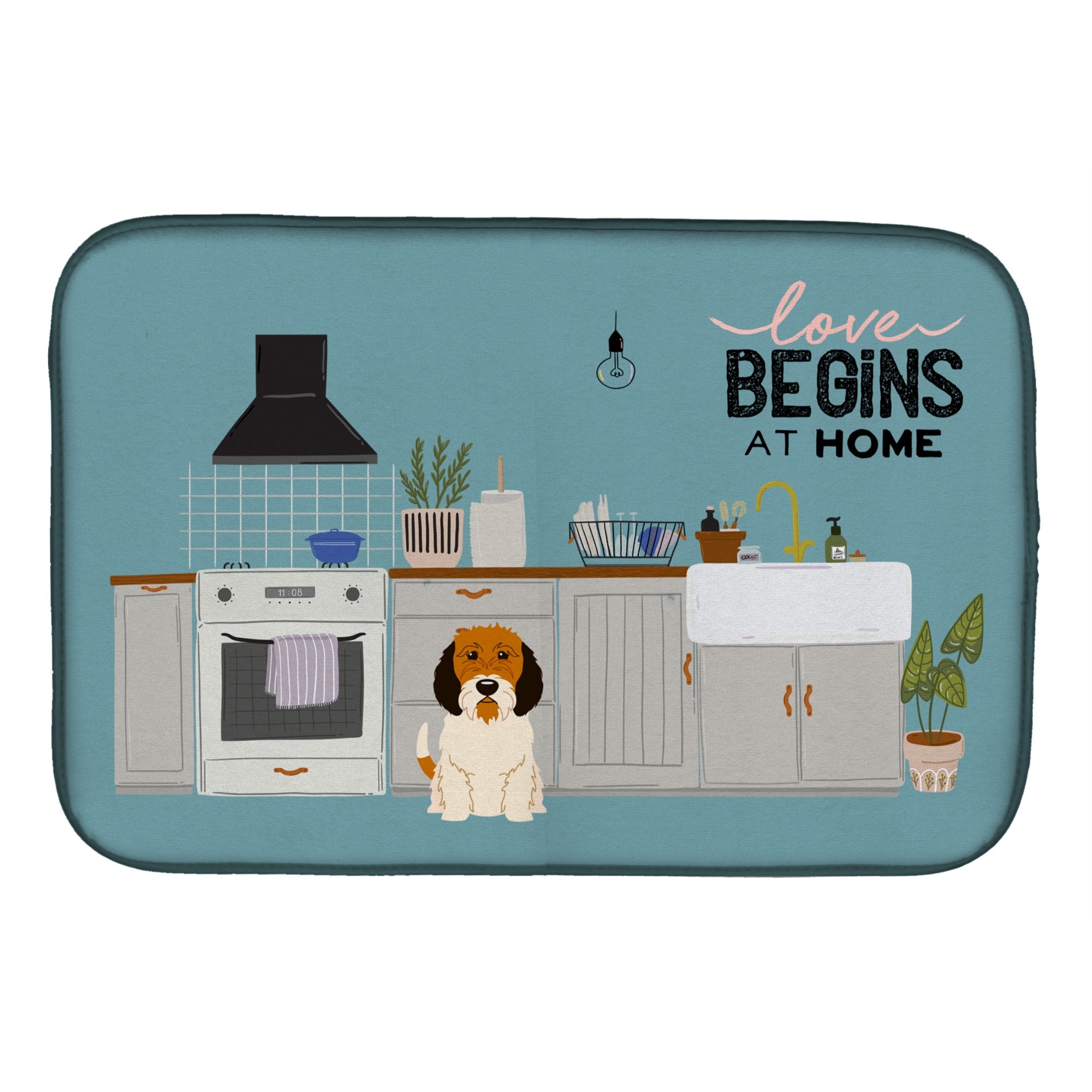 'Caroline'S Treasures Caroline'S Petit Basset Griffon Veenden Pbgv Kitchen Scene Dish-Drying-Mats, 14 X 21, Multicolor''