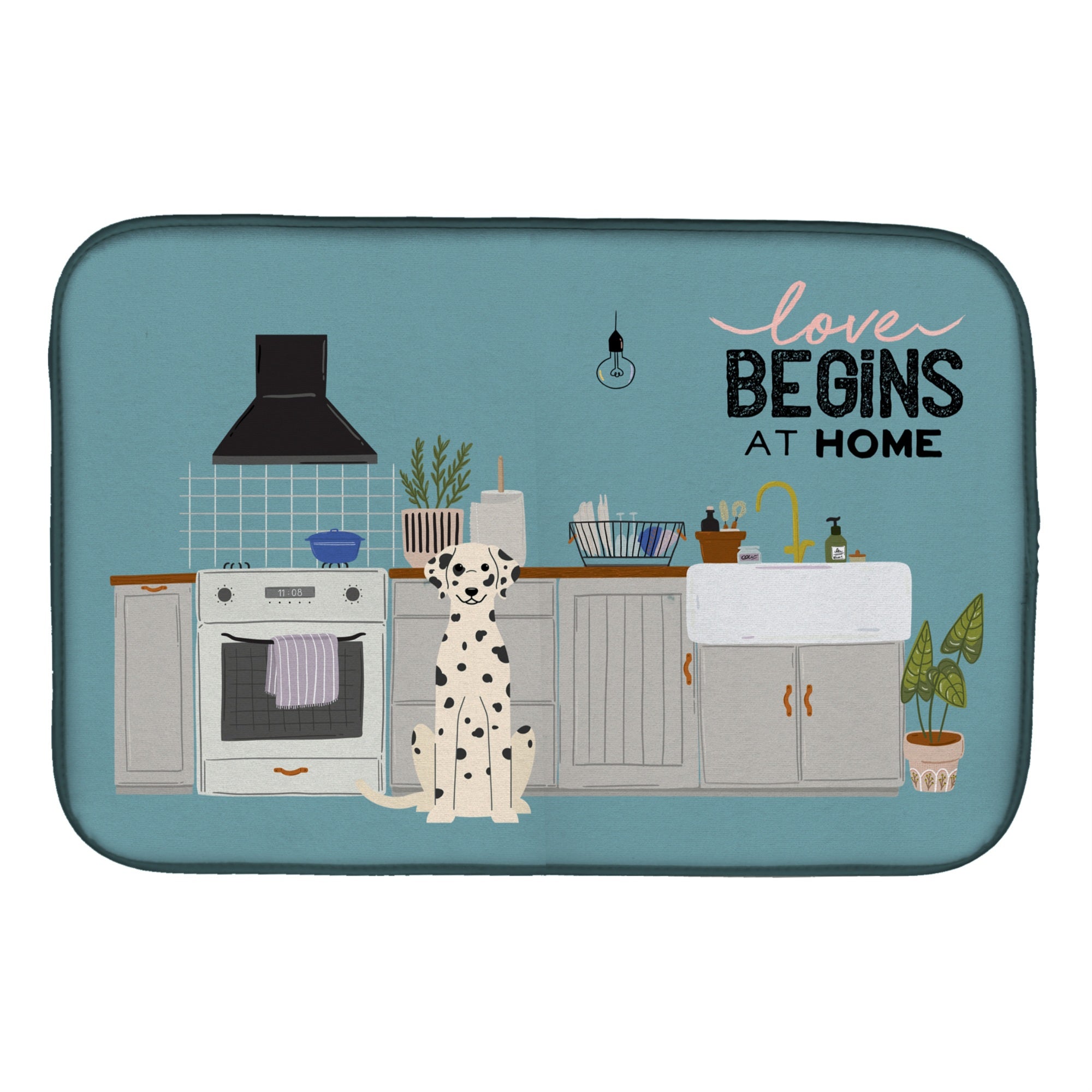 'Caroline'S Treasures Ck7801Ddm Dalmatian Kitchen Scene Dish-Drying-Mats, 14 X 21, Multicolor''