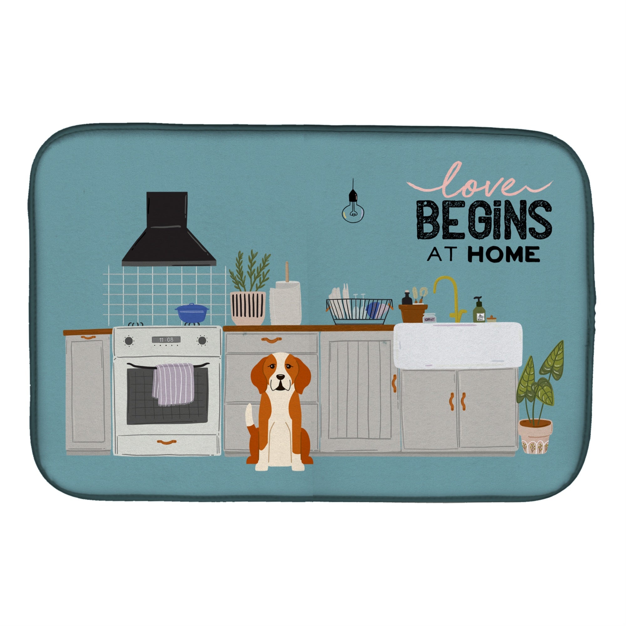'Caroline'S Treasures Ck7814Ddm English Foxhound Kitchen Scene Dish-Drying-Mats, 14 X 21, Multicolor''