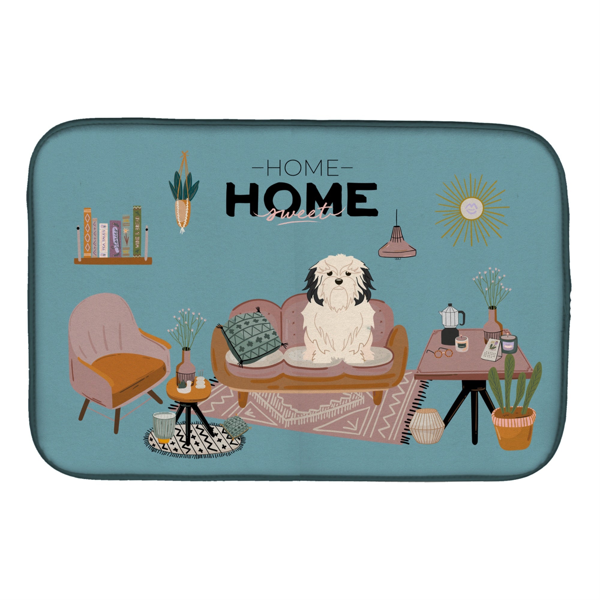 'Caroline'S Treasures Ck7864Ddm Lowchen Sweet Home Dish-Drying-Mats, 14 X 21, Multicolor''