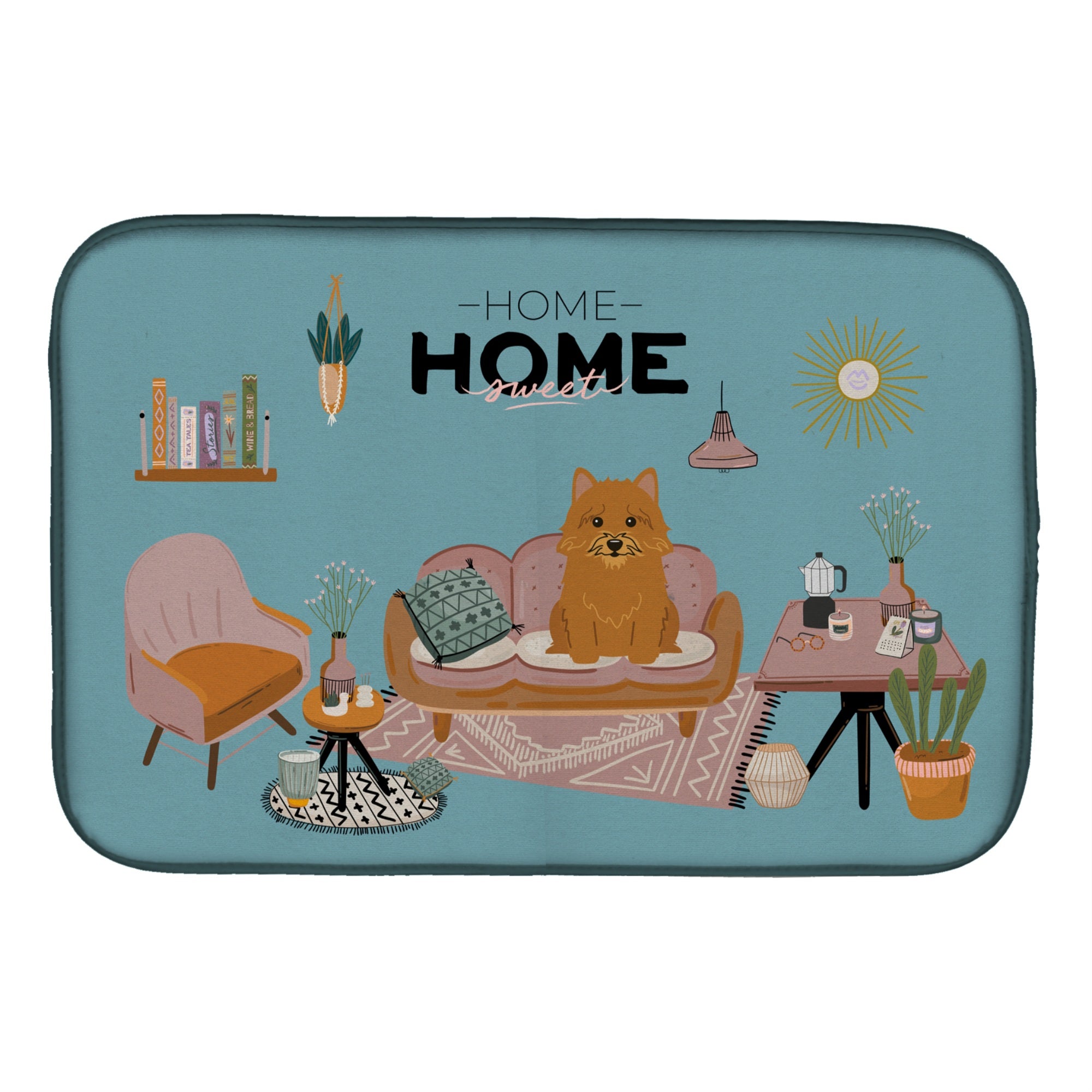 'Caroline'S Treasures Ck7865Ddm Norwich Terrier Sweet Home Dish-Drying-Mats, 14 X 21, Multicolor''