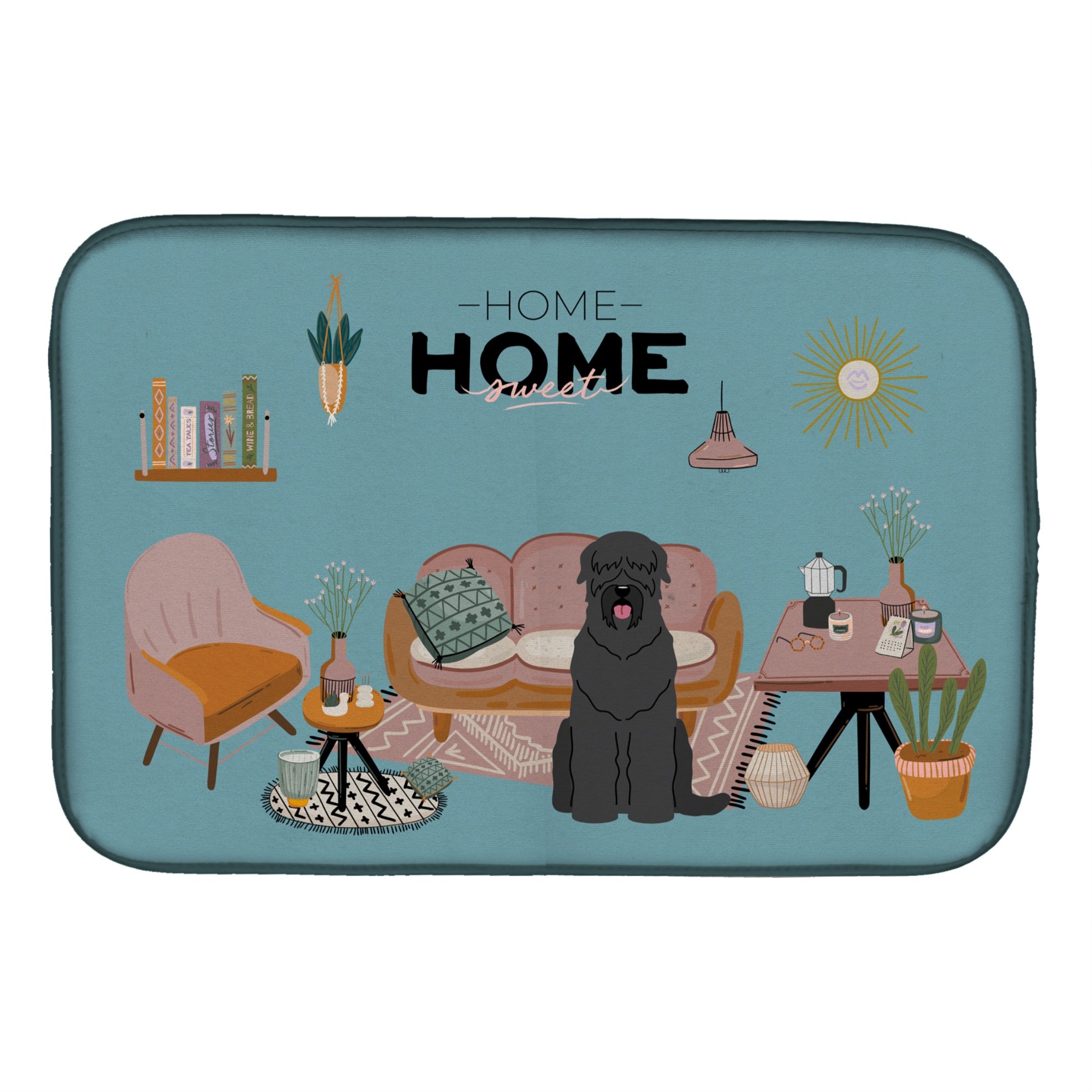 'Caroline'S Treasures Ck7871Ddm Black Russian Terrier Sweet Home Dish-Drying-Mats, 14 X 21, Multicolor''
