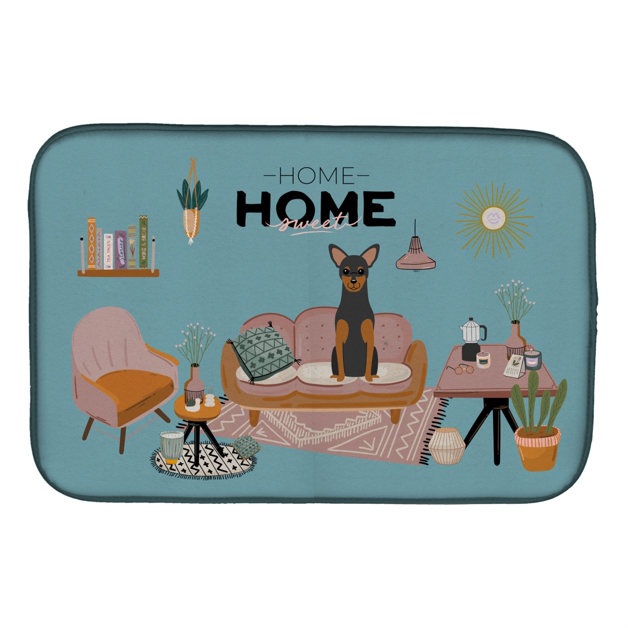 'Caroline'S Treasures Ck7873Ddm Manchester Terrier Sweet Home Dish-Drying-Mats, 14 X 21, Multicolor''