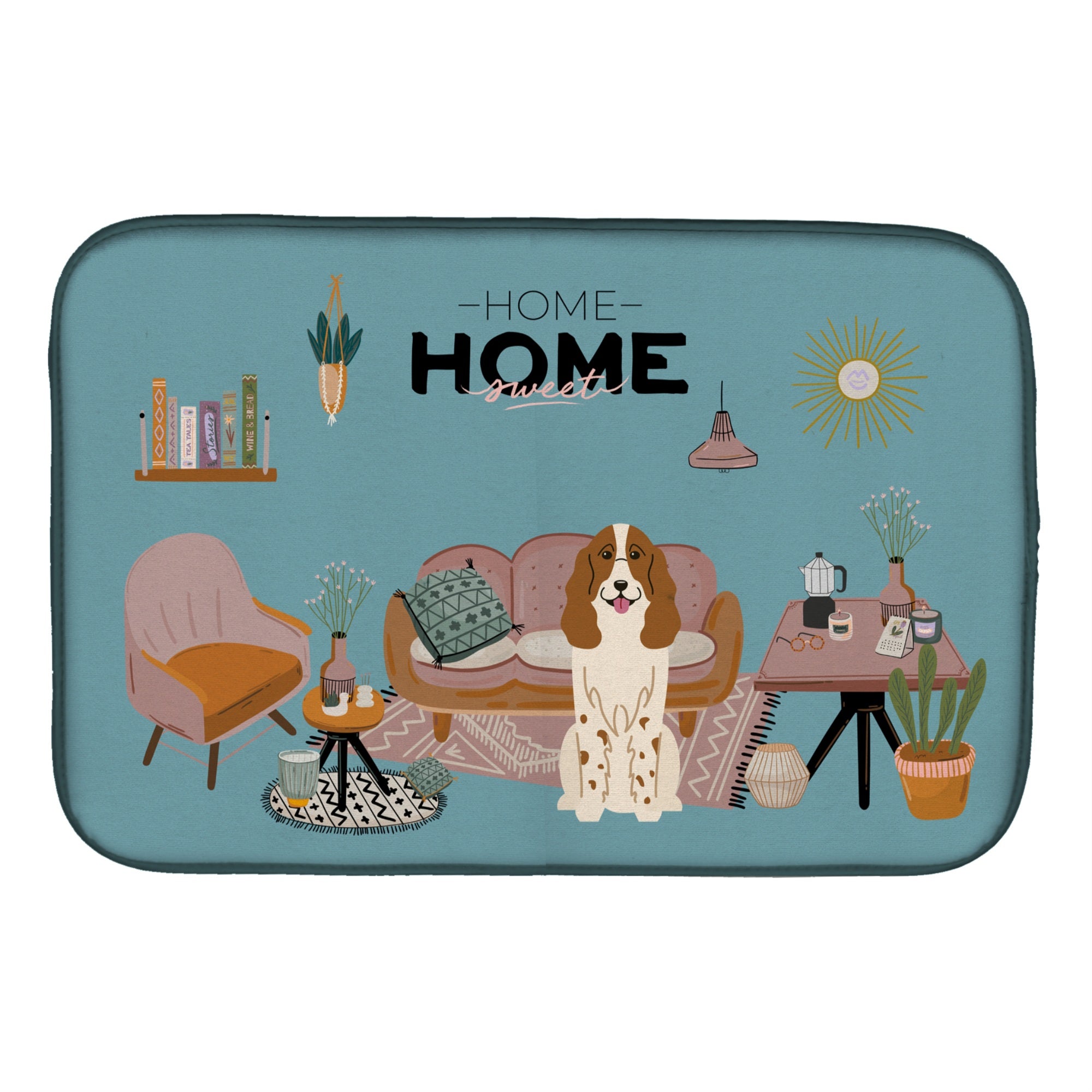 'Caroline'S Treasures Ck7876Ddm Russian Spaniel Sweet Home Dish-Drying-Mats, 14 X 21, Multicolor''