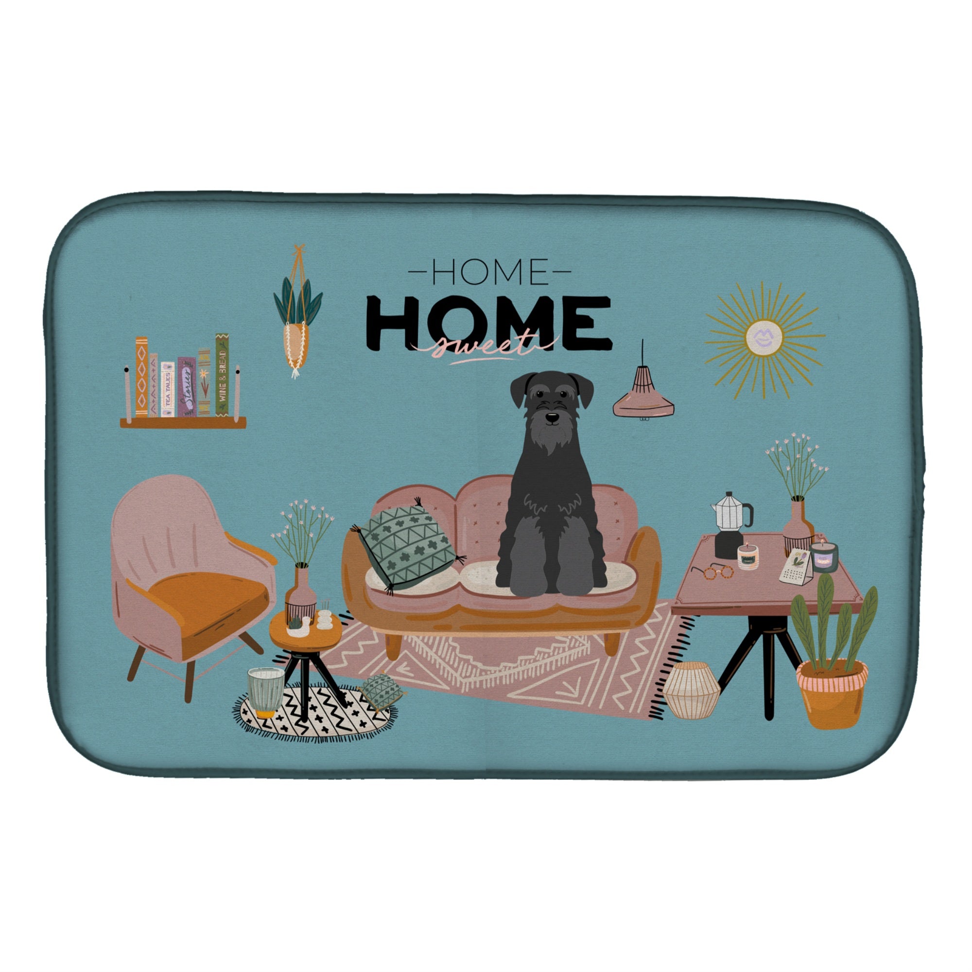 'Caroline'S Treasures Ck7877Ddm Black Standard Schnauzer Sweet Home Dish-Drying-Mats, 14 X 21, Multicolor''