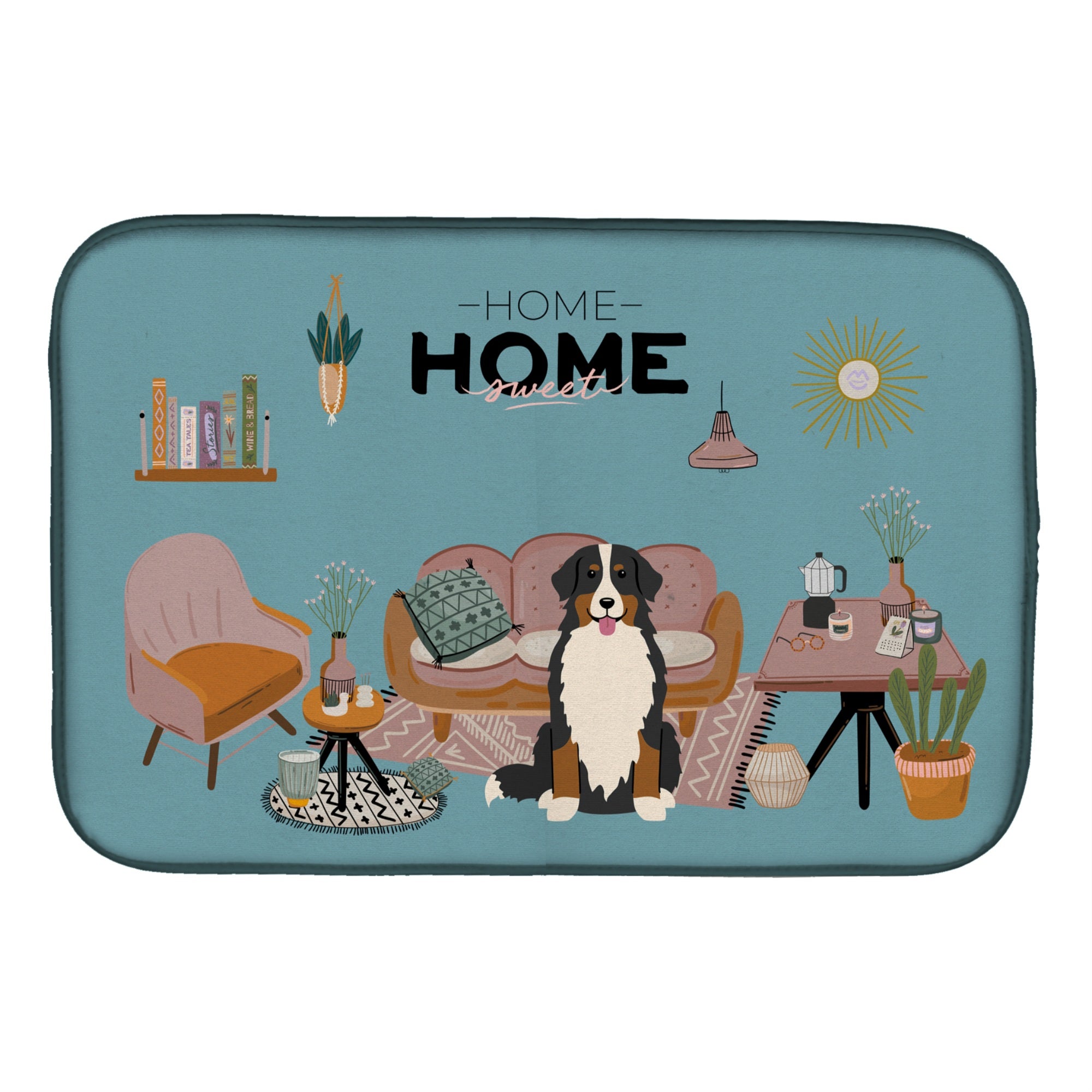 'Caroline'S Treasures Ck7881Ddm Bernese Mountain Dog Sweet Home Dish-Drying-Mats, 14 X 21, Multicolor''