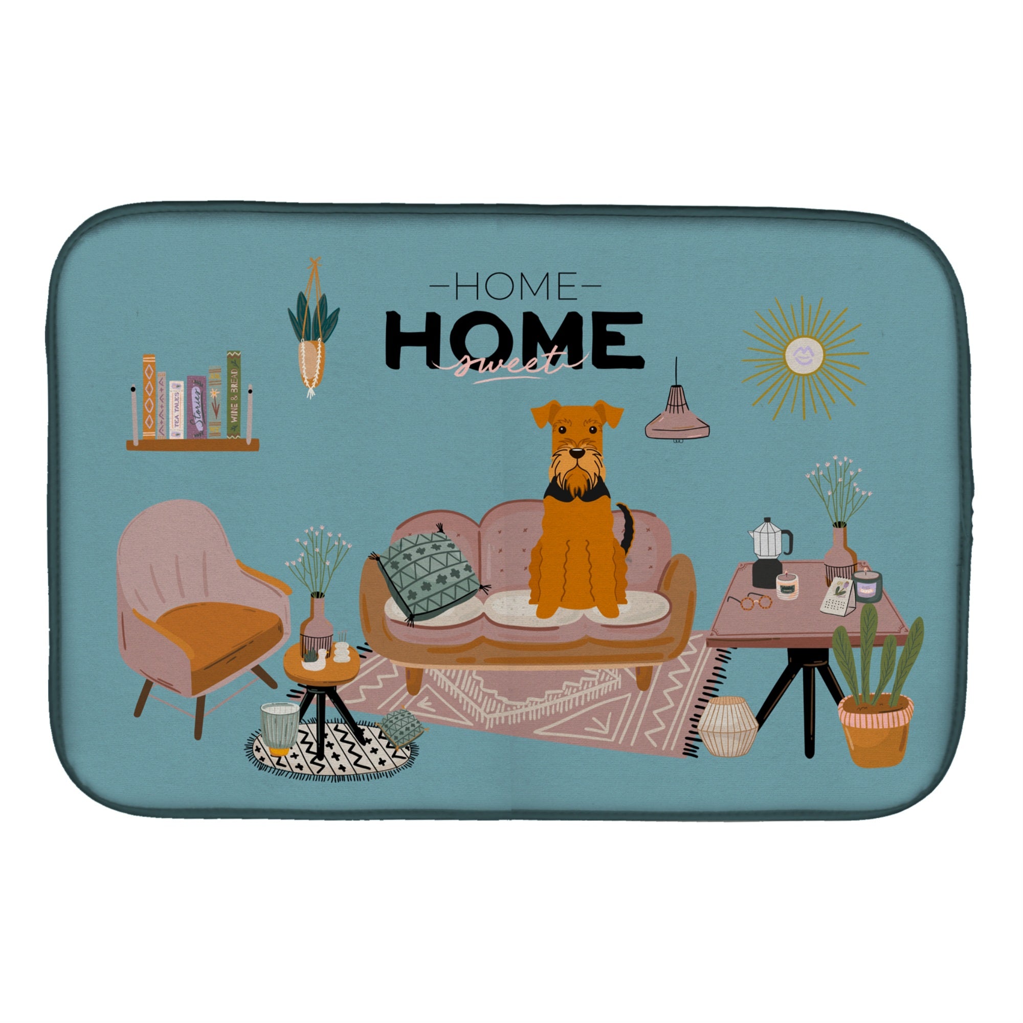 'Caroline'S Treasures Ck7886Ddm Airedale Sweet Home Dish-Drying-Mats, 14 X 21, Multicolor''