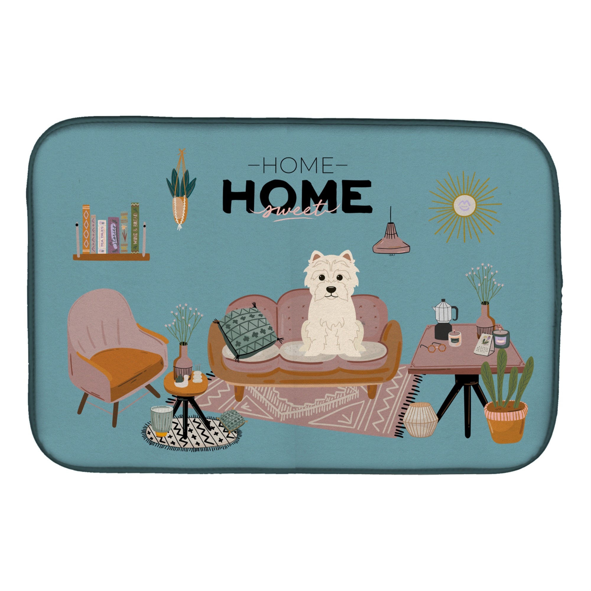 'Caroline'S Treasures Ck7887Ddm Westie Sweet Home Dish-Drying-Mats, 14 X 21, Multicolor''
