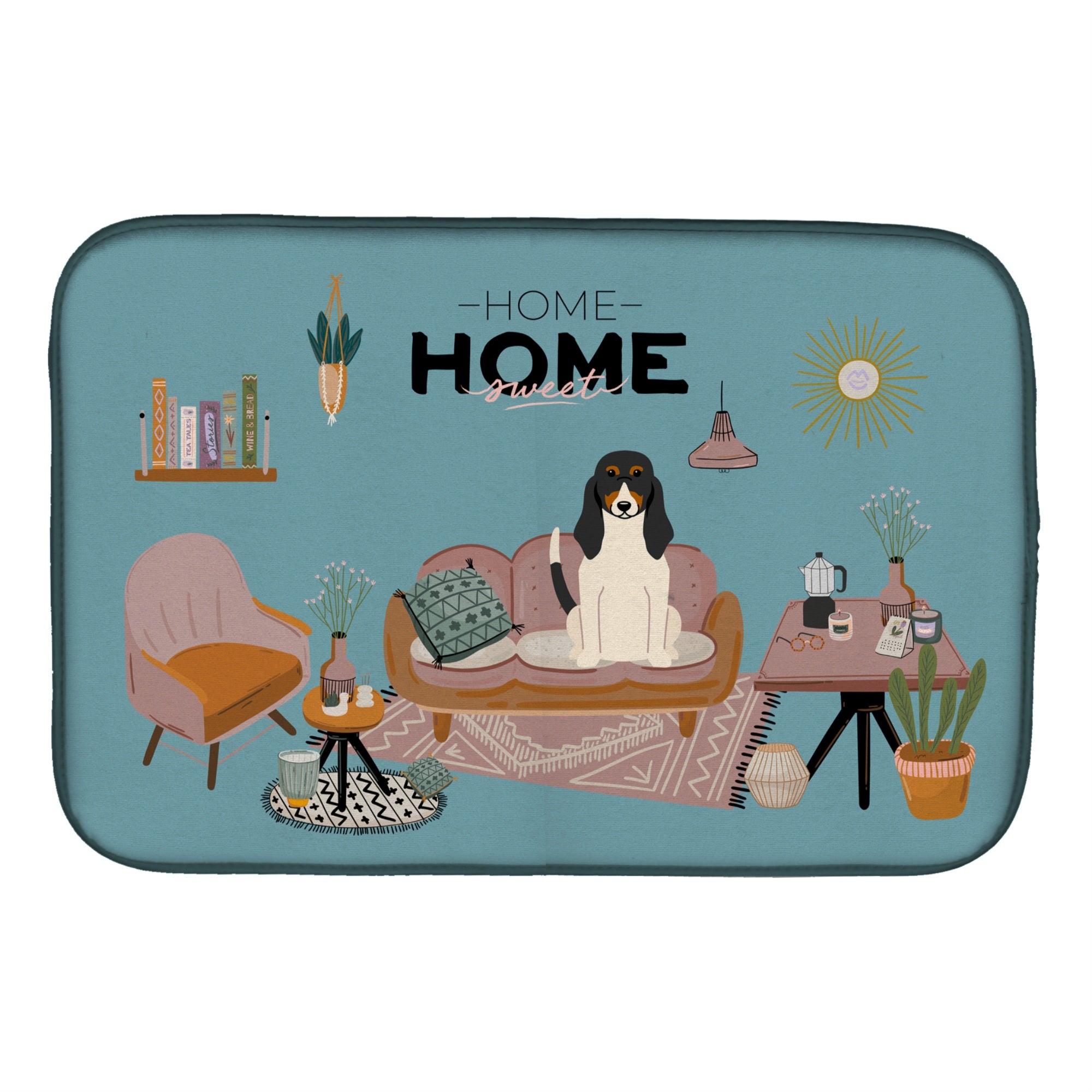 'Caroline'S Treasures Ck7889Ddm Swiss Hound Sweet Home Dish-Drying-Mats, 14 X 21, Multicolor''